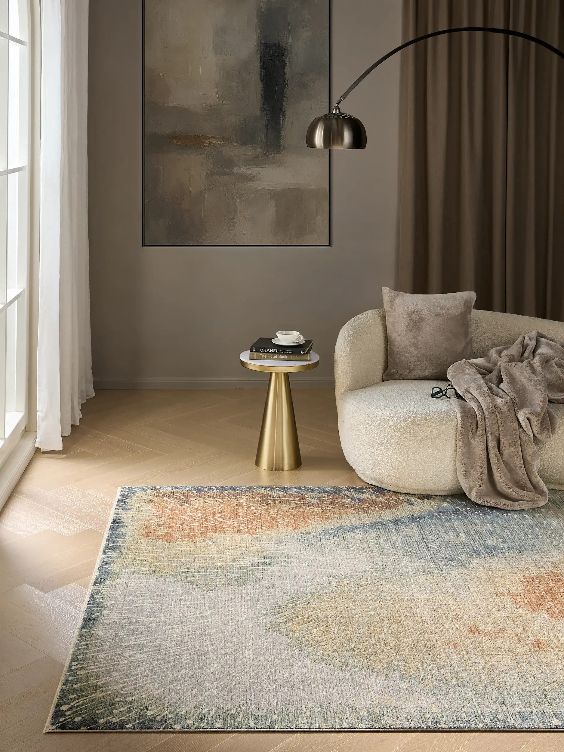 Rug Nero made of 85% Polyester, 15% Viscose in Multicolour by benuta Finest