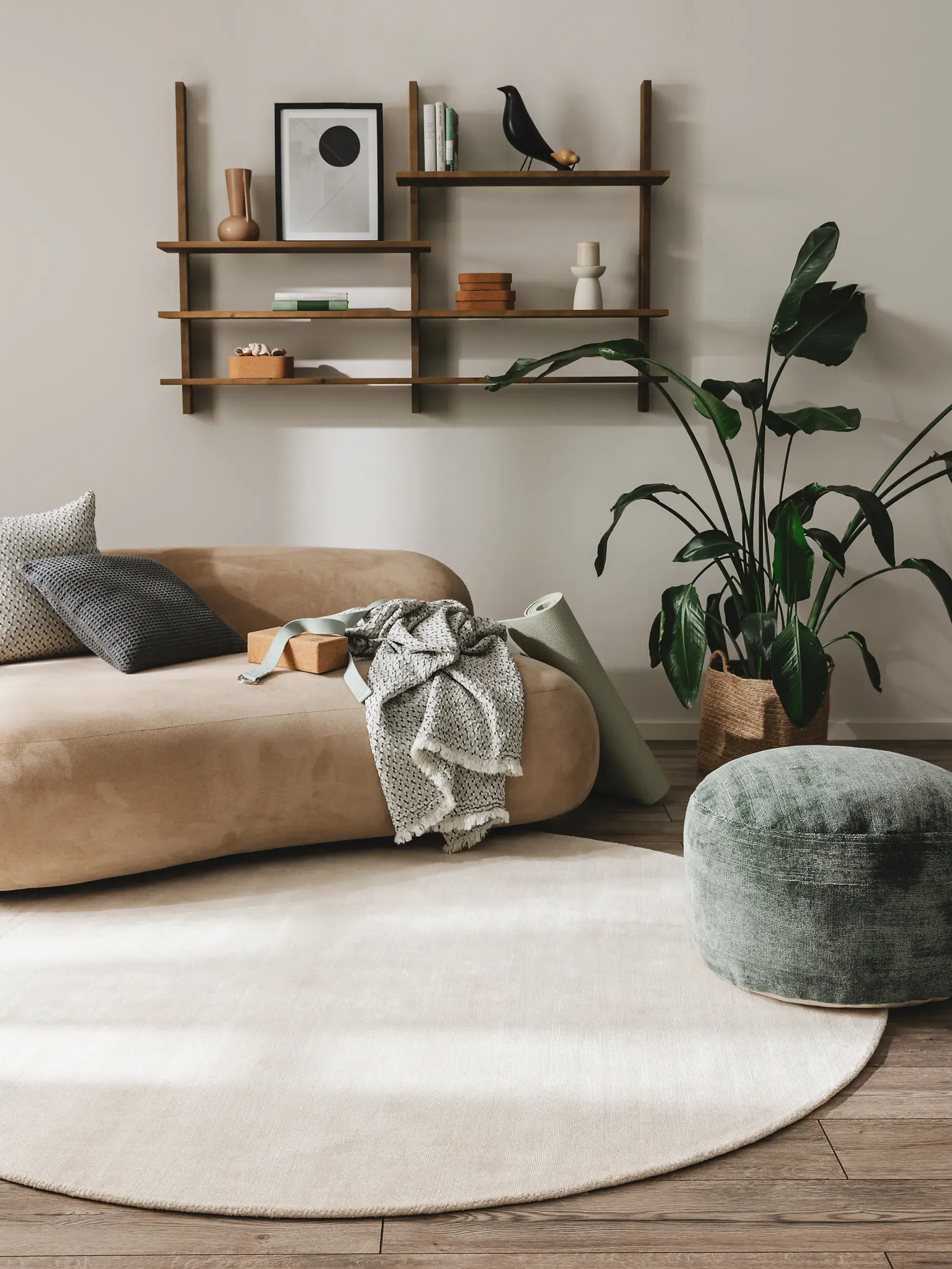 Viskoseteppich rund Nova Cream von 
