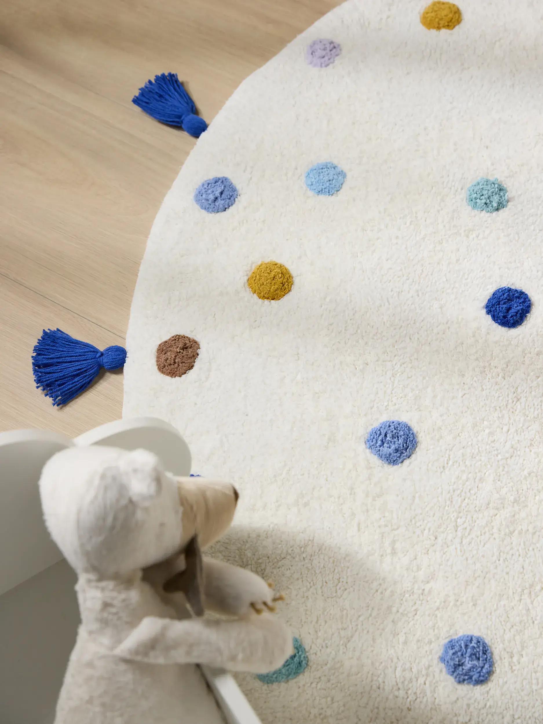 Rug made of 100% Cotton (recycled) in Multicolour with a 100% Cotton (recycled) high pile by Lytte