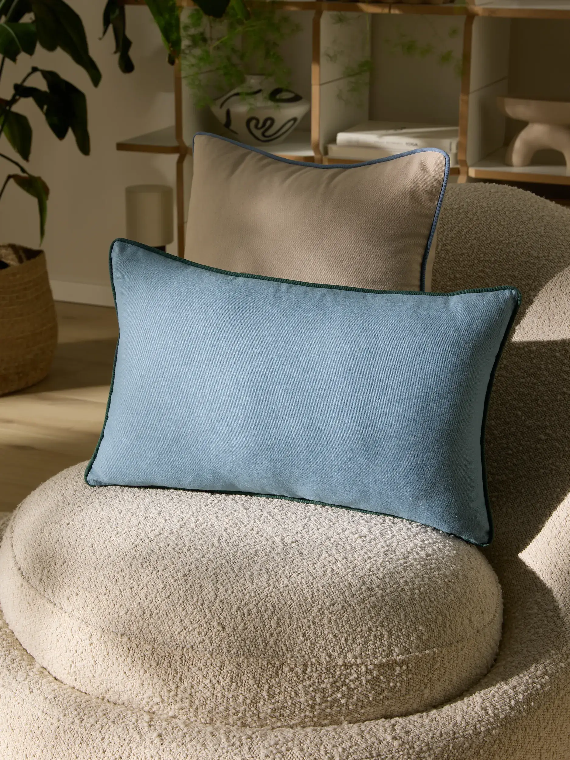 Coussin Ines Bleu/Vert de benuta pure