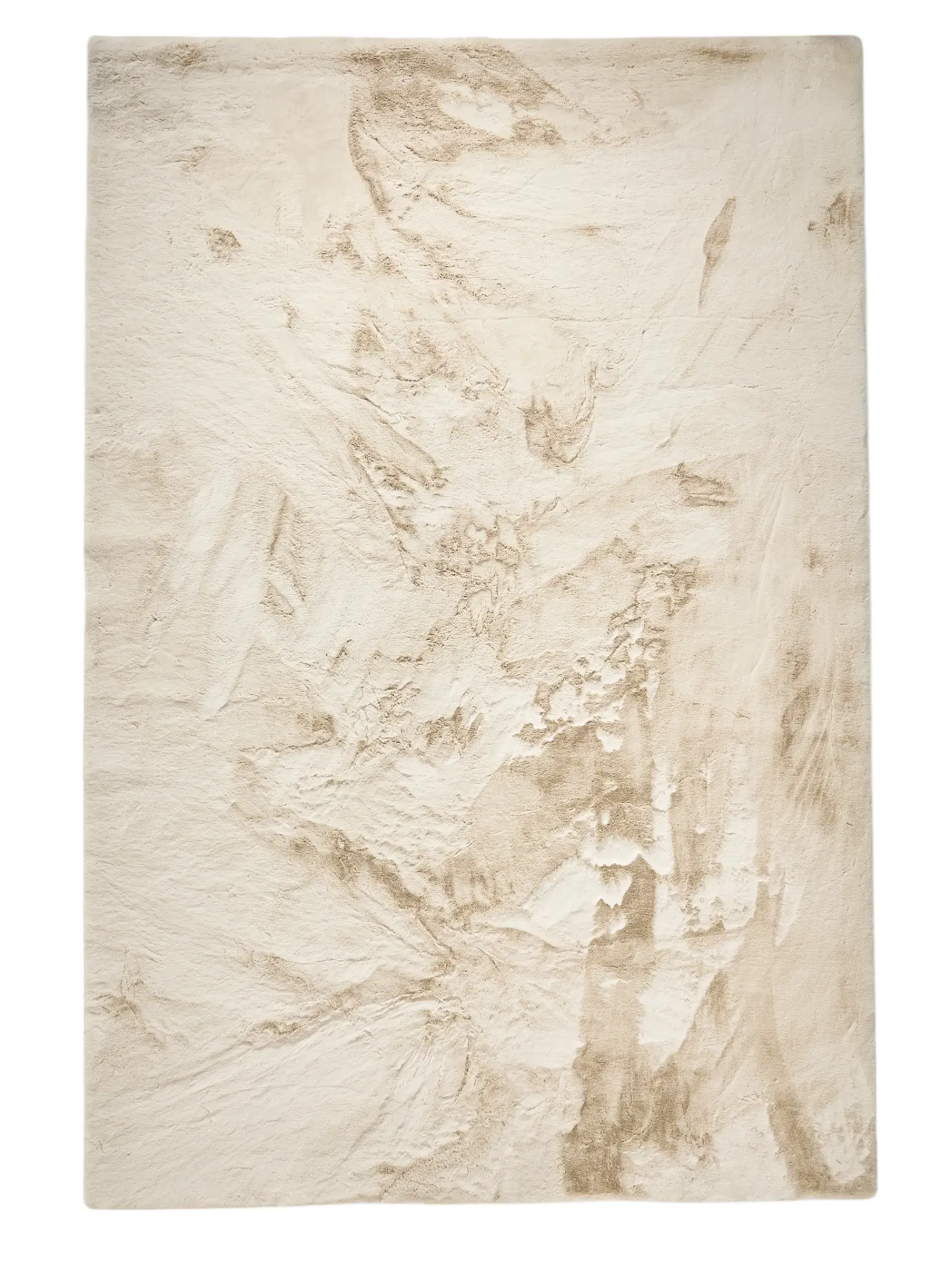 Teppich aus 100% Polyester in Beige mit 100% Polyester hohem Flor von benuta Nest