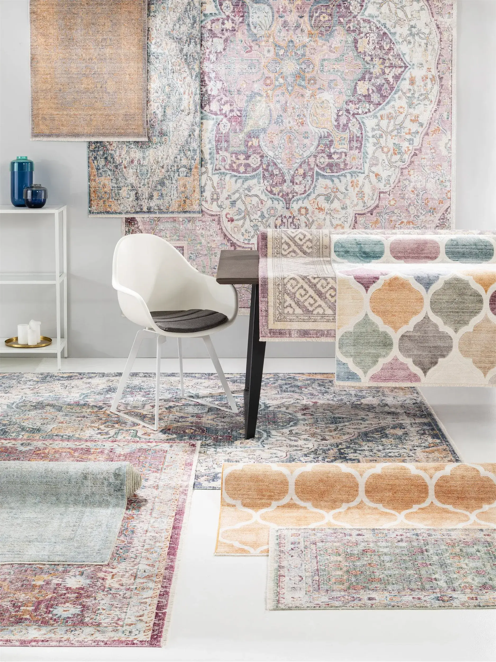 Rug made of 100% Viskose in Multicolor with a 100% Viskose high pile by benuta Pop