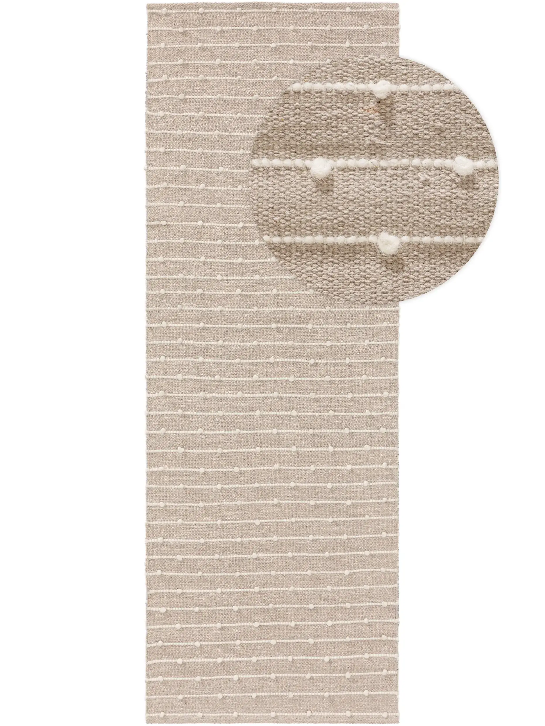 Koberec z 80% Baumwolle, 20% Wolle v Beige s vlasem výšky 80% Baumwolle, 20% Wolle od Lytte