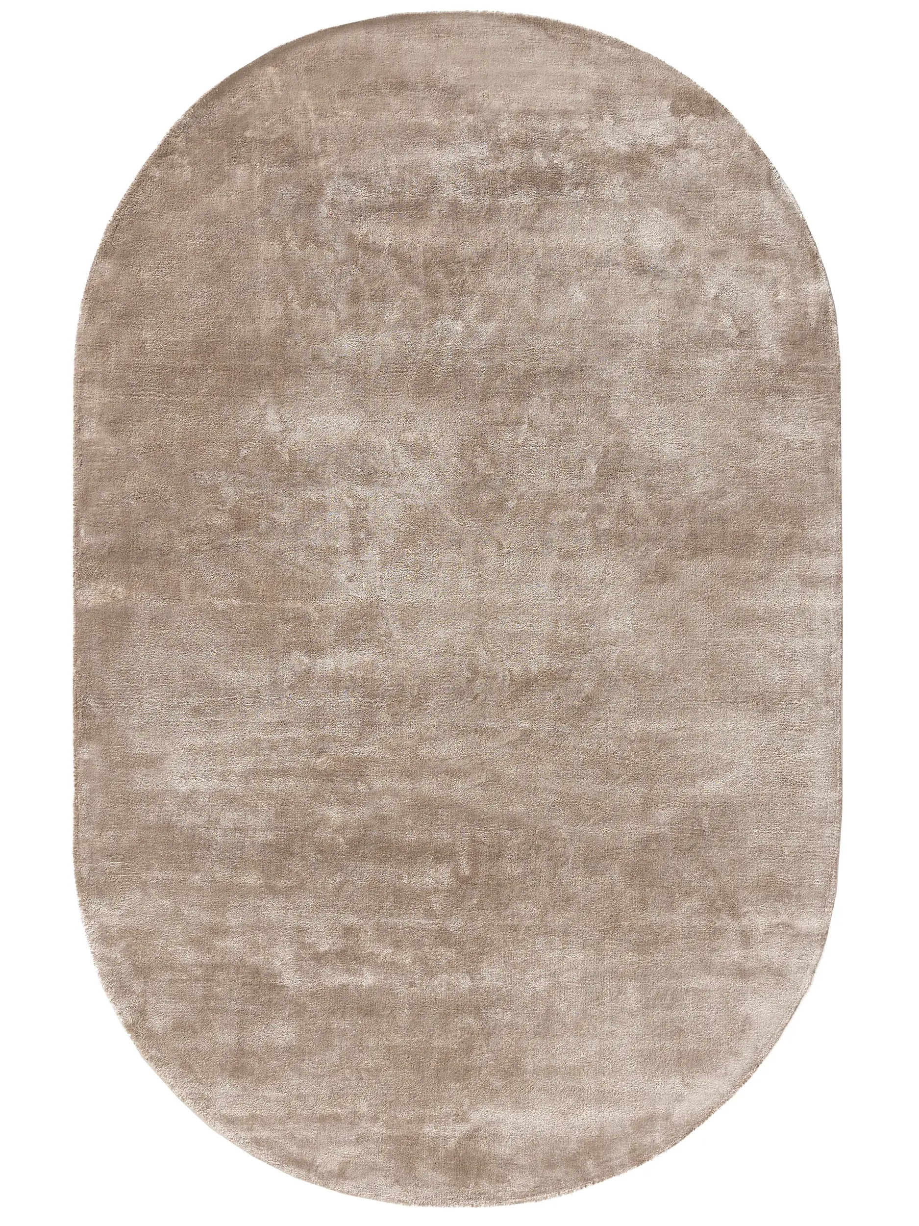 Teppich aus 100% Viskose in Taupe mit 100% Viskose hohem Flor von benuta Pure