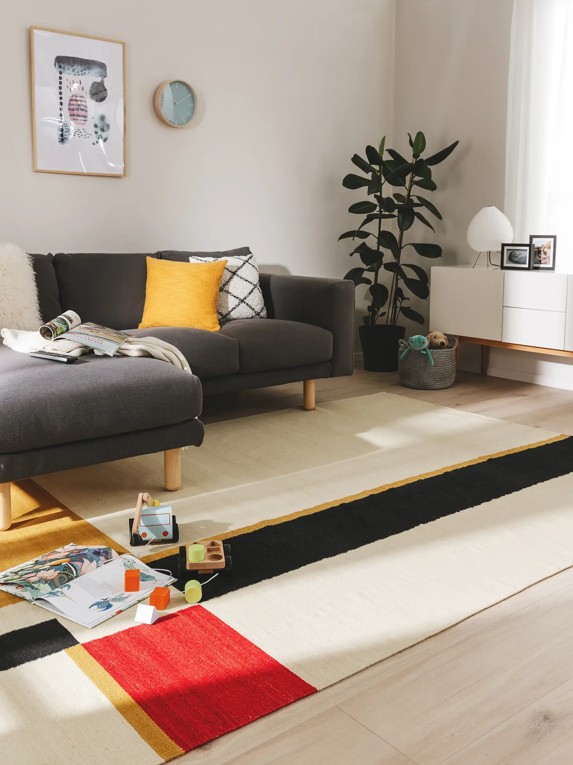 Teppich aus 80% Wolle, 20% Baumwolle in Multicolor mit 80% Wolle, 20% Baumwolle hohem Flor von benuta Nest