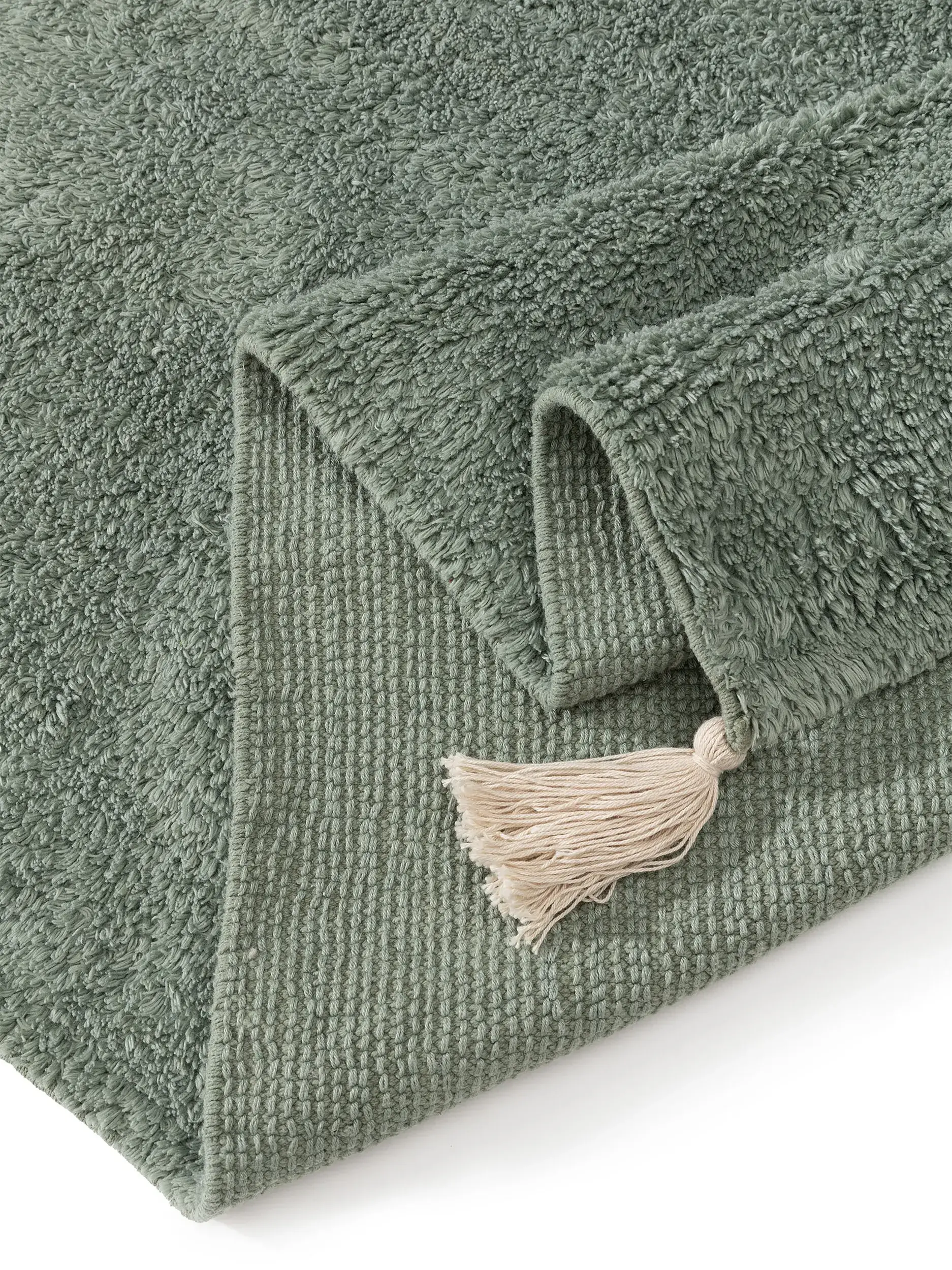 Tappeto di 100% Cotone in Verde con pelo alto 100% Cotone da Lytte