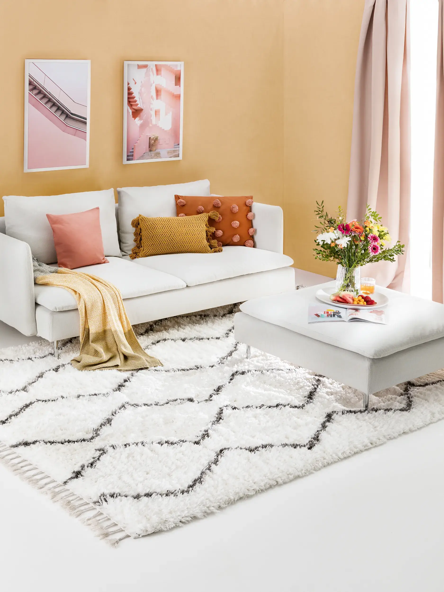 Tapis Ebba en 100% Polyester en Beige de benuta POP