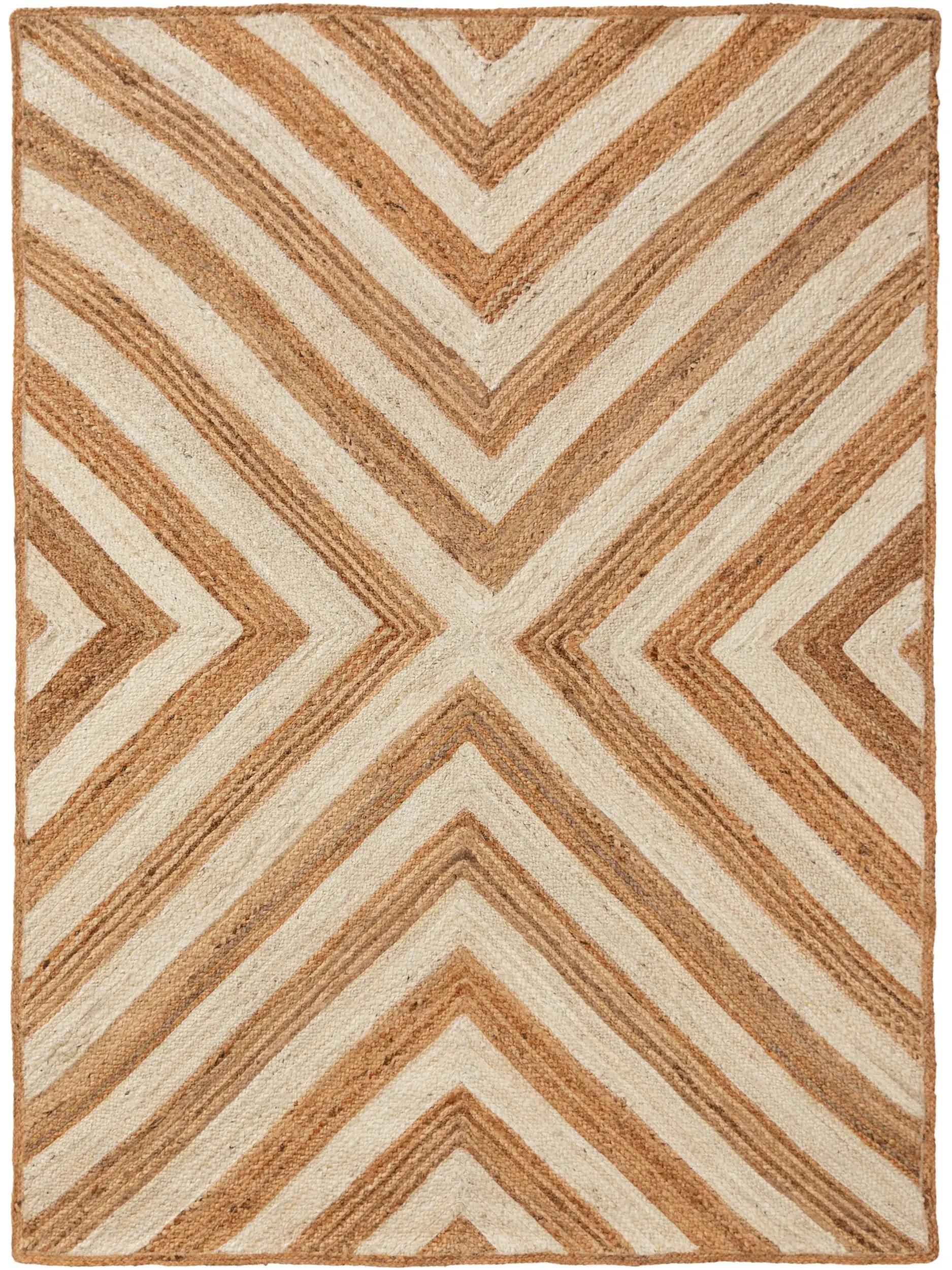 Teppich Britt aus 100% Jute in Weiß von benuta Pop