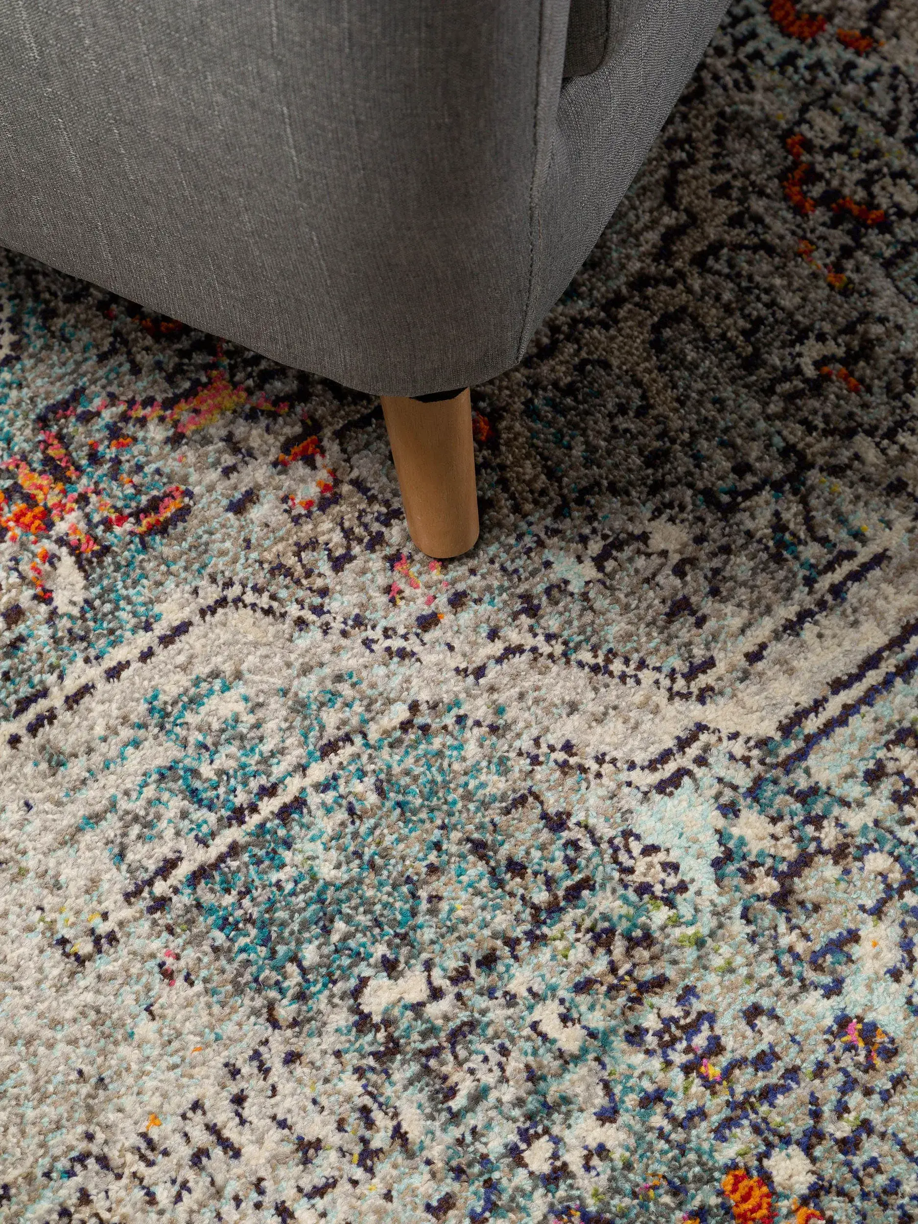 Teppich aus 100% Polypropylen in Grau mit 100% Polypropylen hohem Flor von benuta
