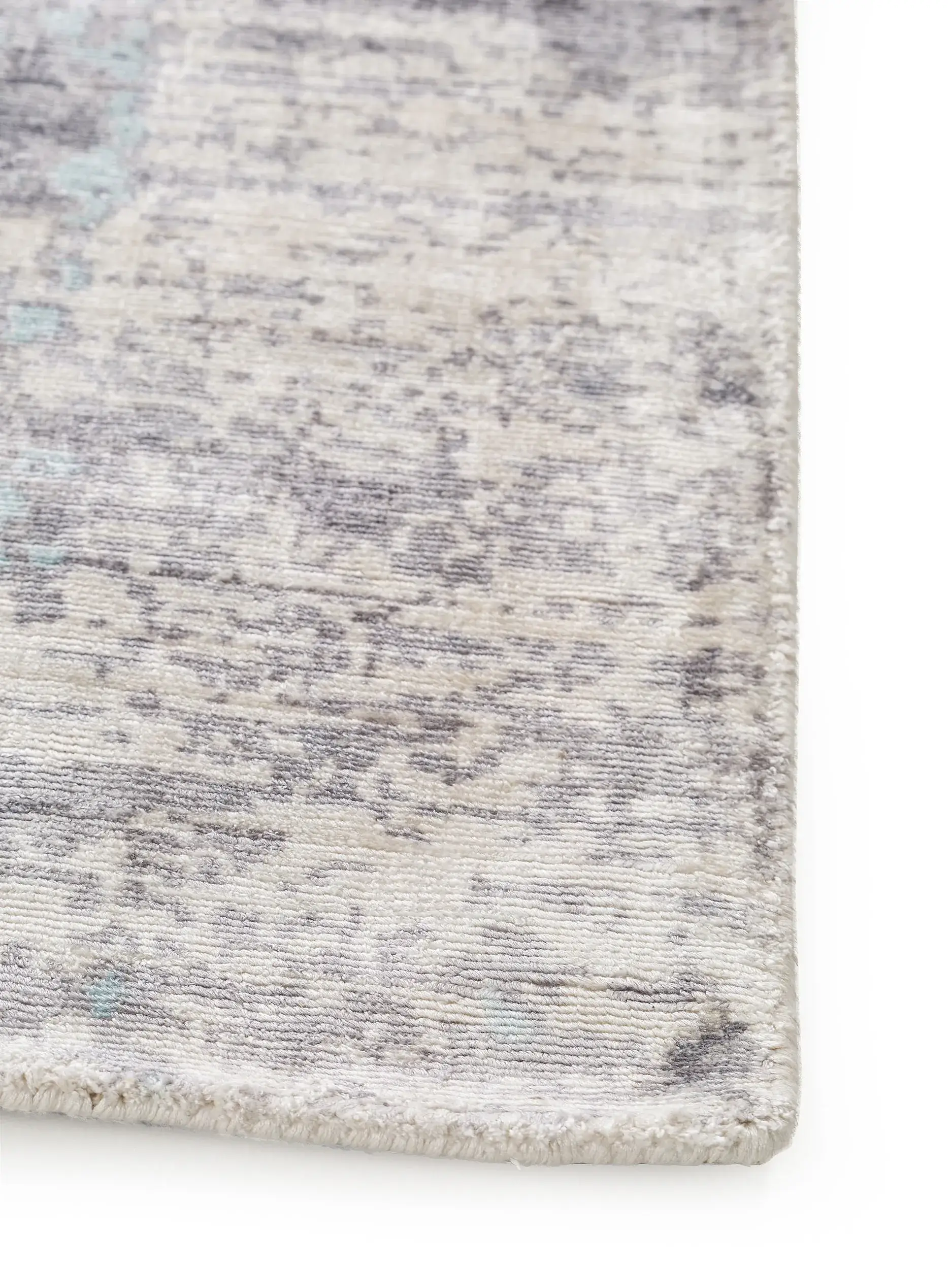 Teppich aus 100% Viskose in Blau mit 100% Viskose hohem Flor von benuta