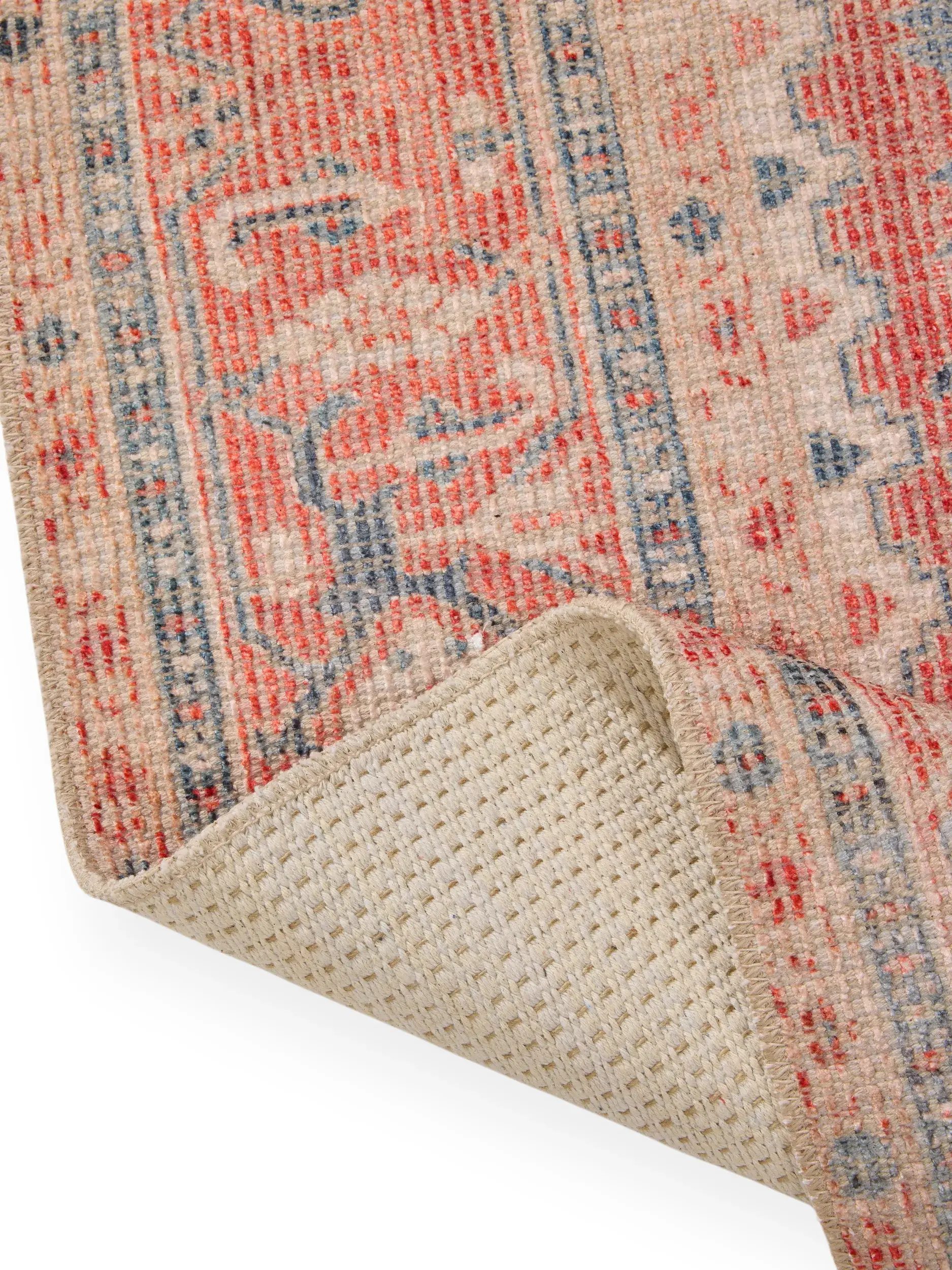Teppich aus 50% Polyester, 50% Polycotton in Rot mit 50% Polyester, 50% Polycotton hohem Flor von benuta Nest