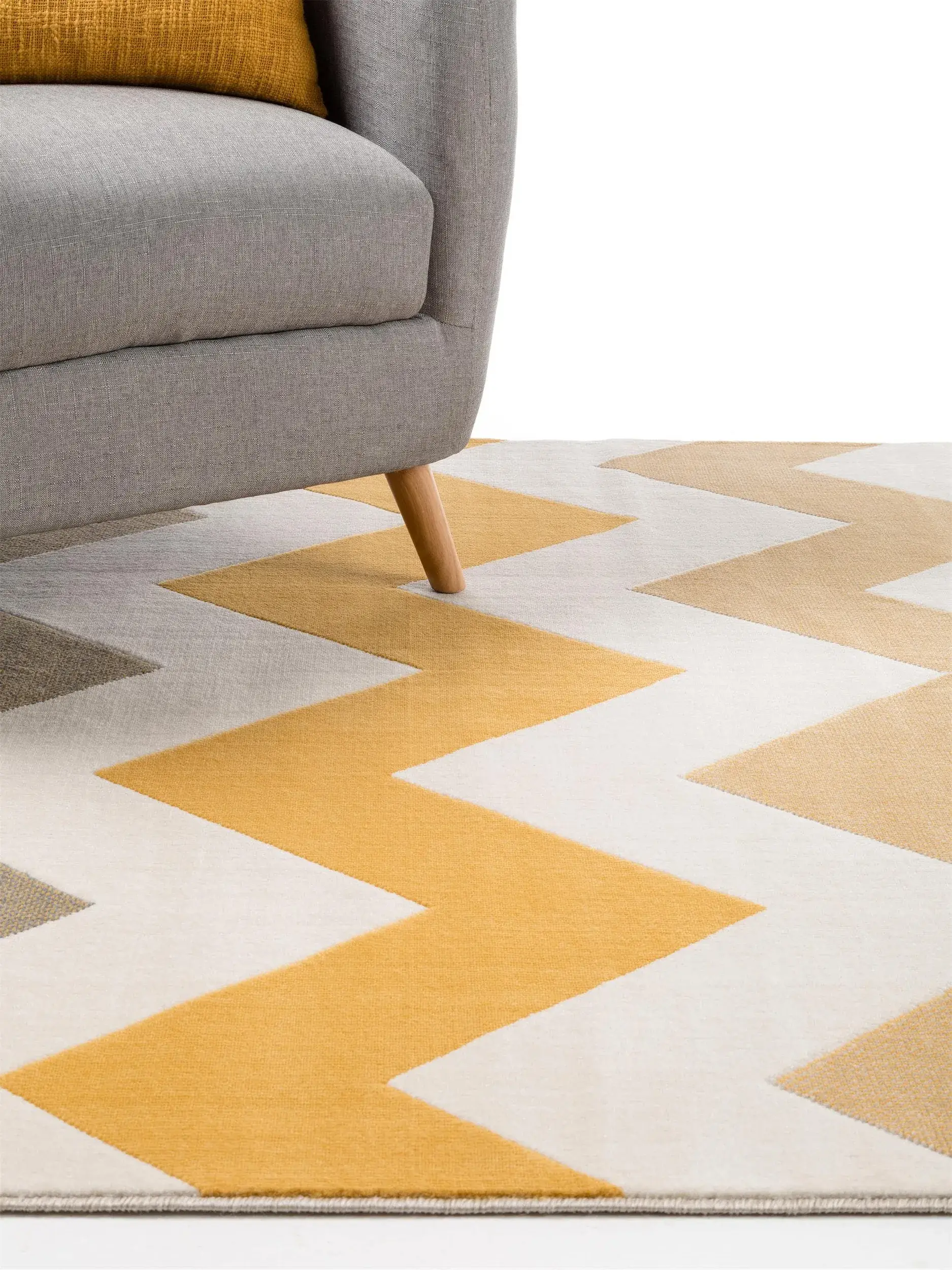 Rug made of 100% Polypropylen in Gelb with a 100% Polypropylen high pile by benuta Pop