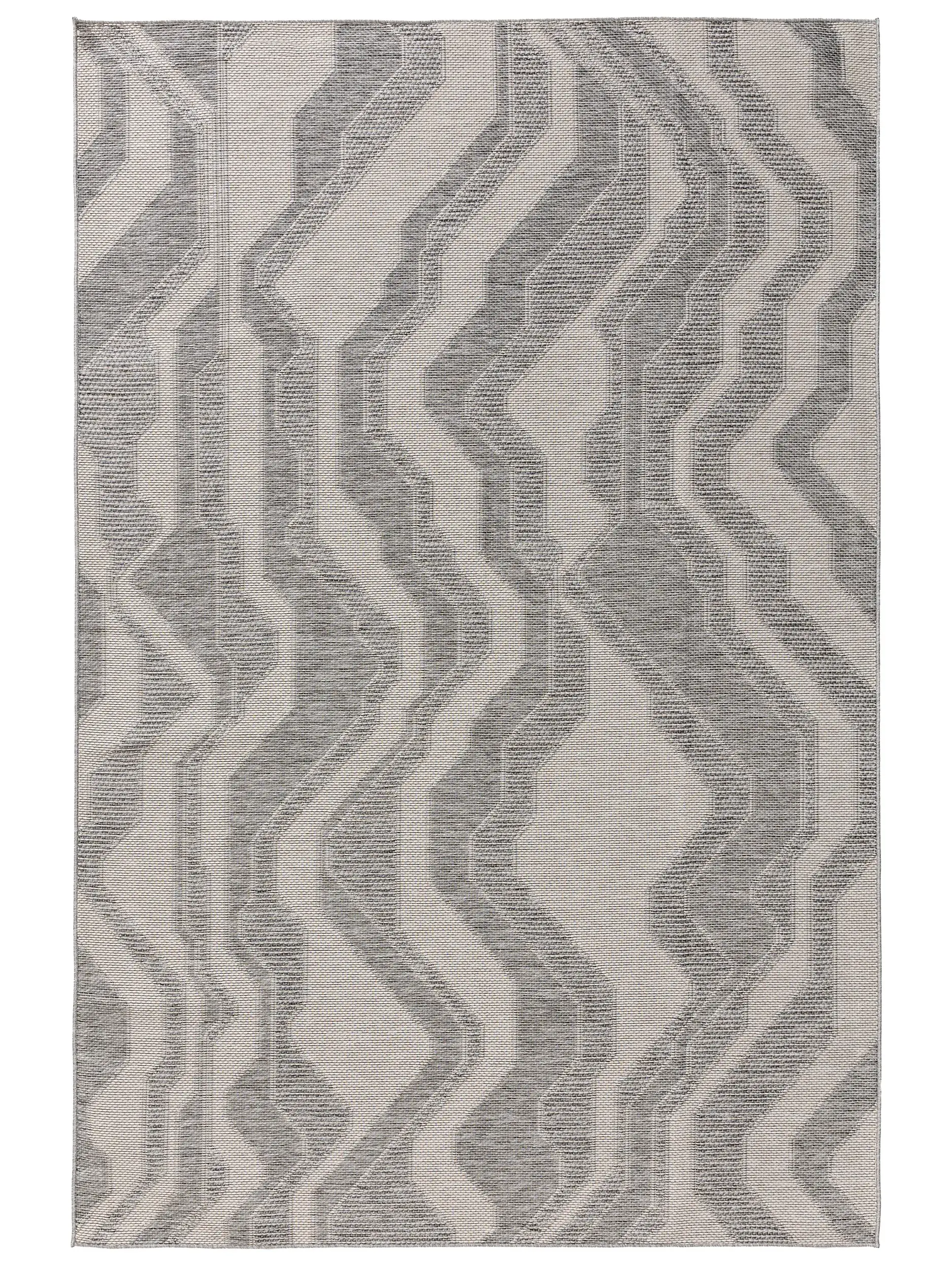 Rug made of 100% Polypropylen in Grey with a 100% Polypropylen high pile by benuta Nest