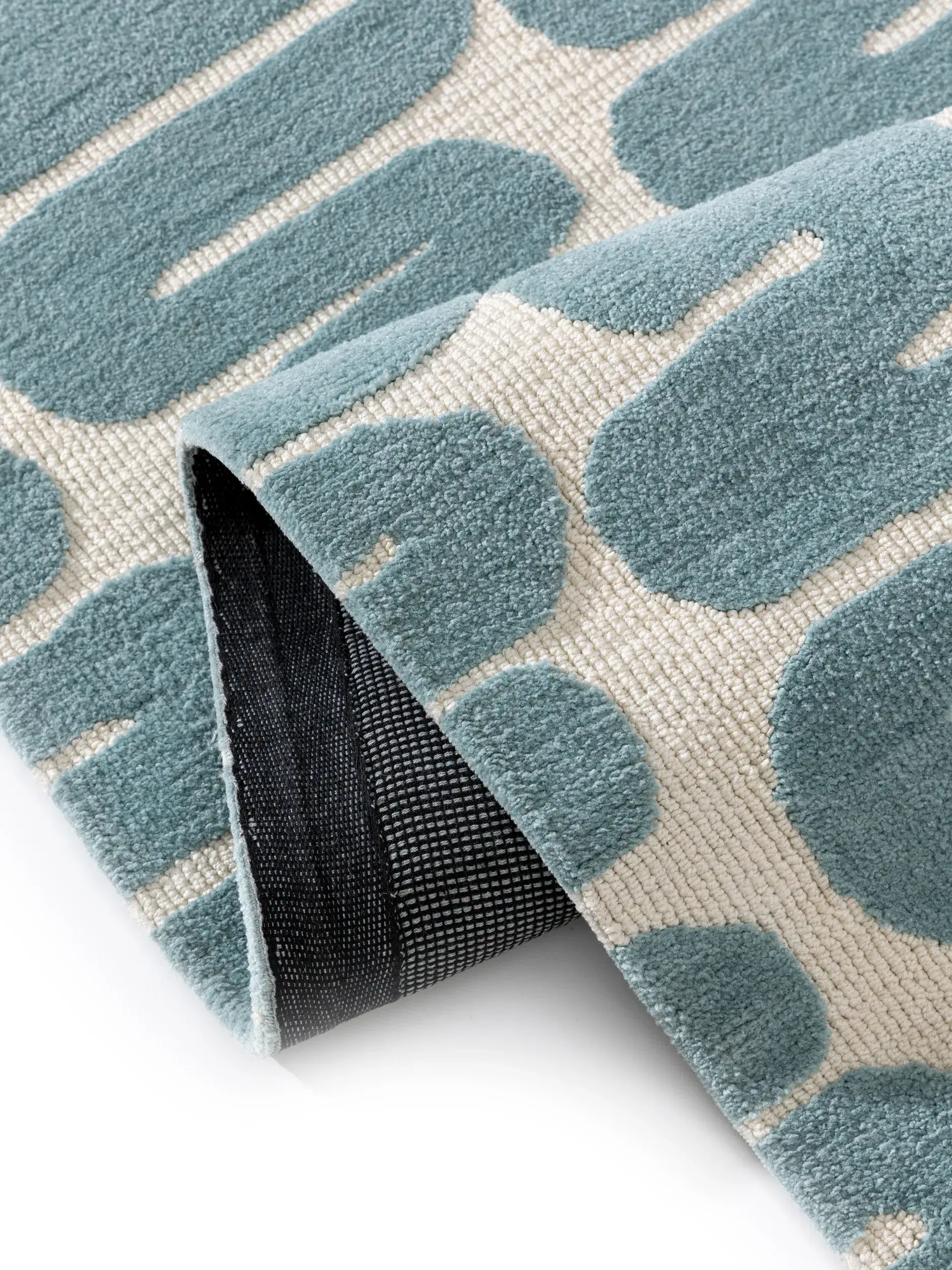 Teppich aus 100% Polyester (Microfiber) in Grün mit 100% Polyester (Microfiber) hohem Flor von benuta Pop