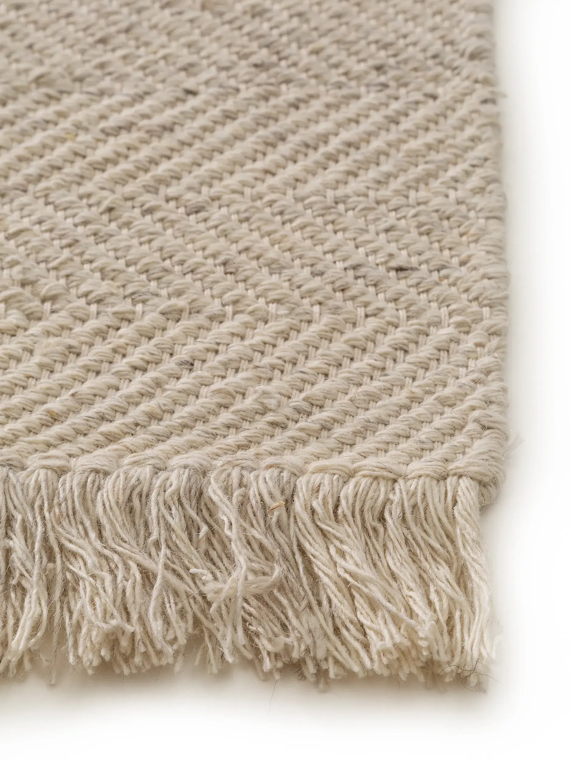 Teppich aus 60% Wolle, 20% Baumwolle, 20% Polyester in Beige mit 60% Wolle, 20% Baumwolle, 20% Polyester hohem Flor von benuta Pure