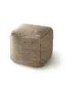 Handgefertigter Woll-Pouf Rocco Taupe