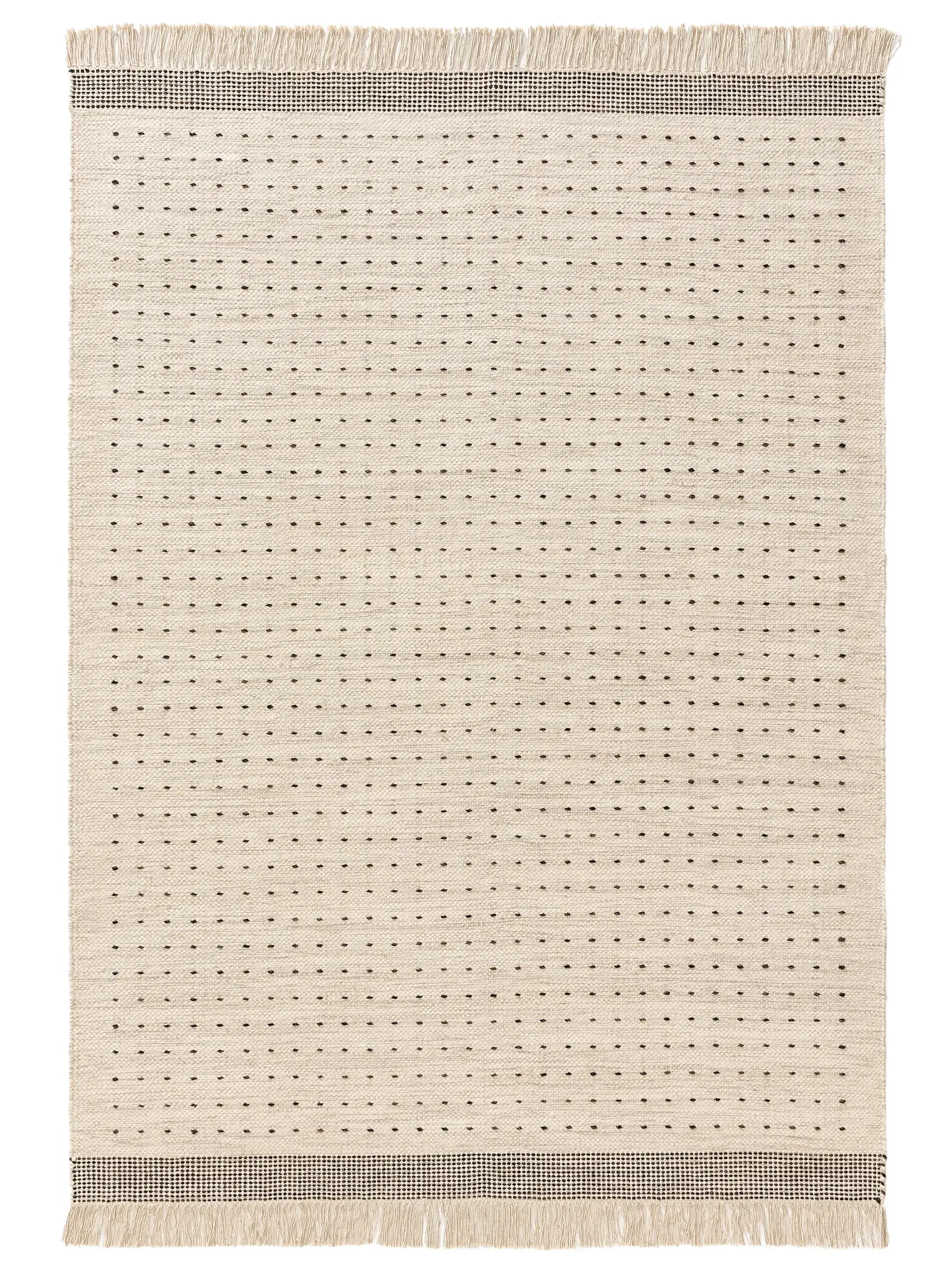 Tappeto di 70% Lana, 30% Cotone in Bianco/Nero con pelo alto 70% Lana, 30% Cotone da benuta POP