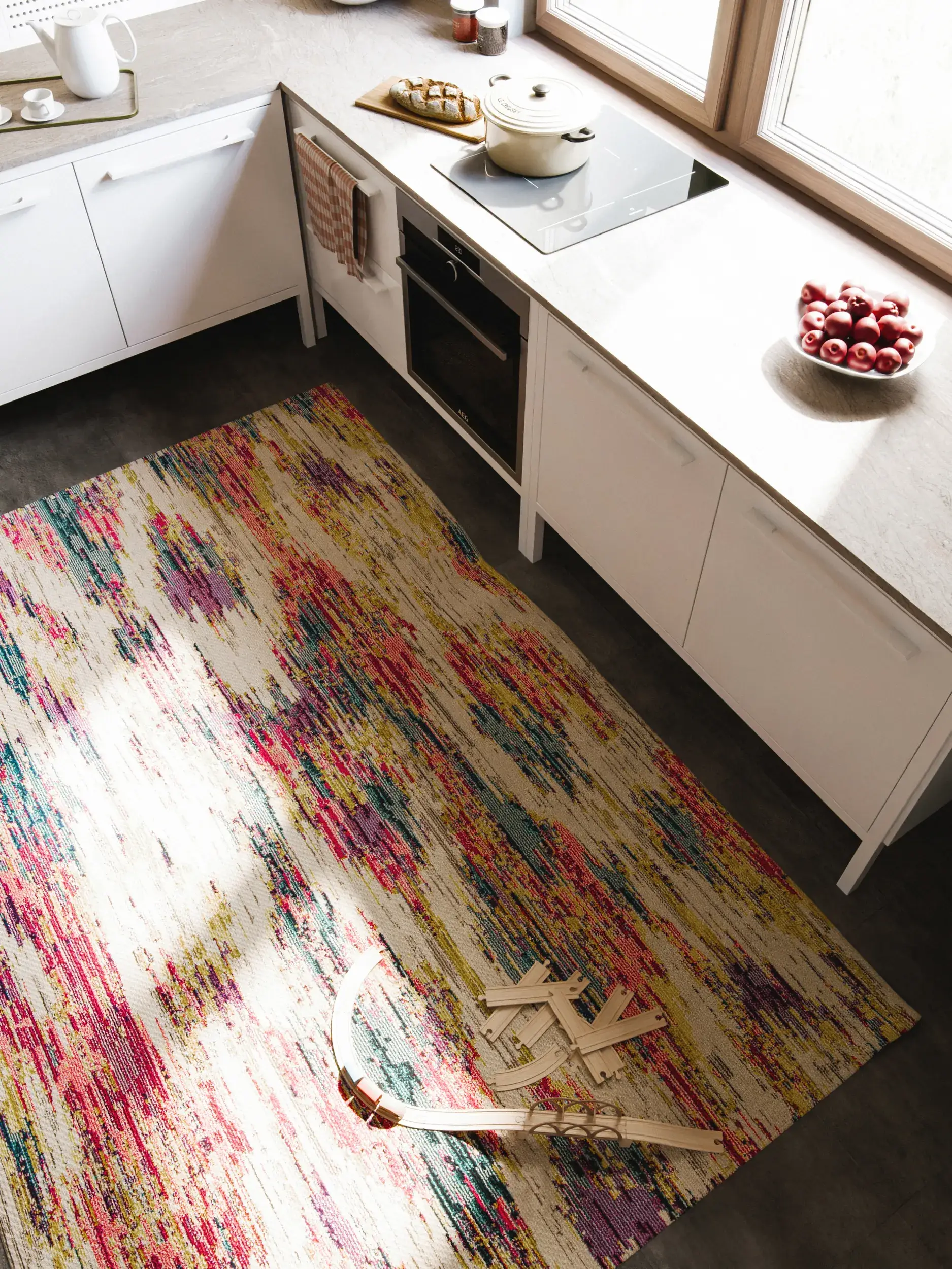 Teppich aus 100% Polypropylen in Multicolor mit 100% Polypropylen hohem Flor von benuta Nest