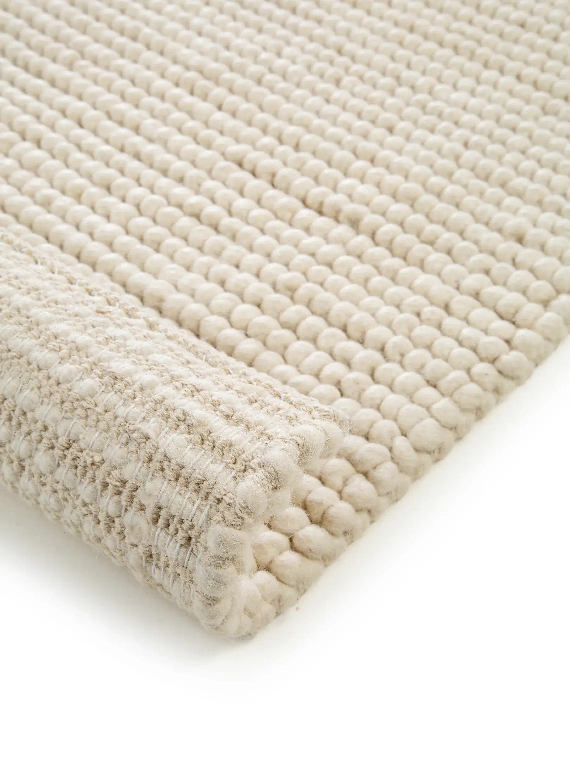 Teppich aus 70% Wolle, 30% Polyester in Beige mit 70% Wolle, 30% Polyester hohem Flor von benuta Pure
