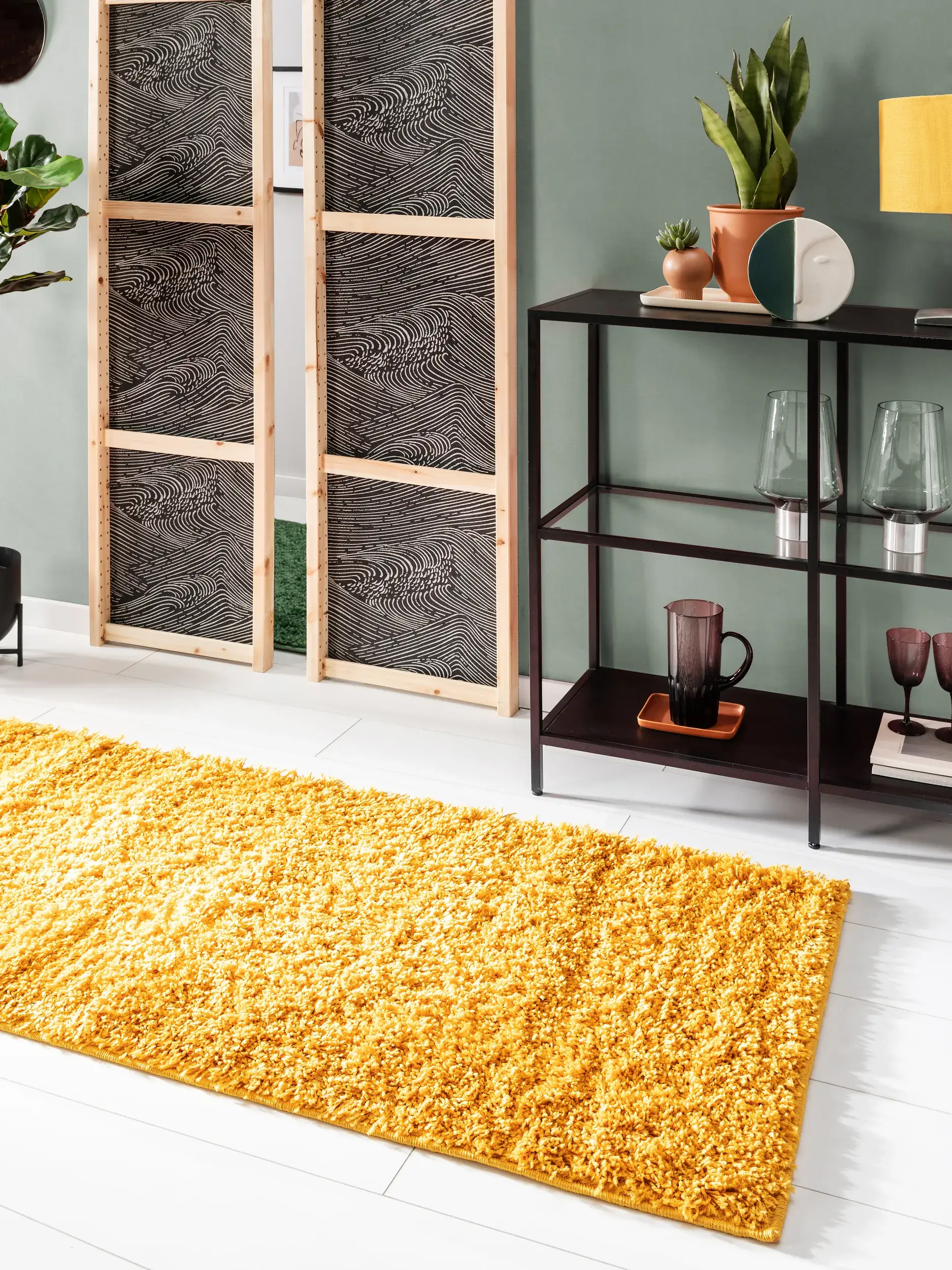 Alfombra de 100% Polipropileno en Amarillo con un pelo de {{Placeholder_Pile Height}} de altura de benuta Basic