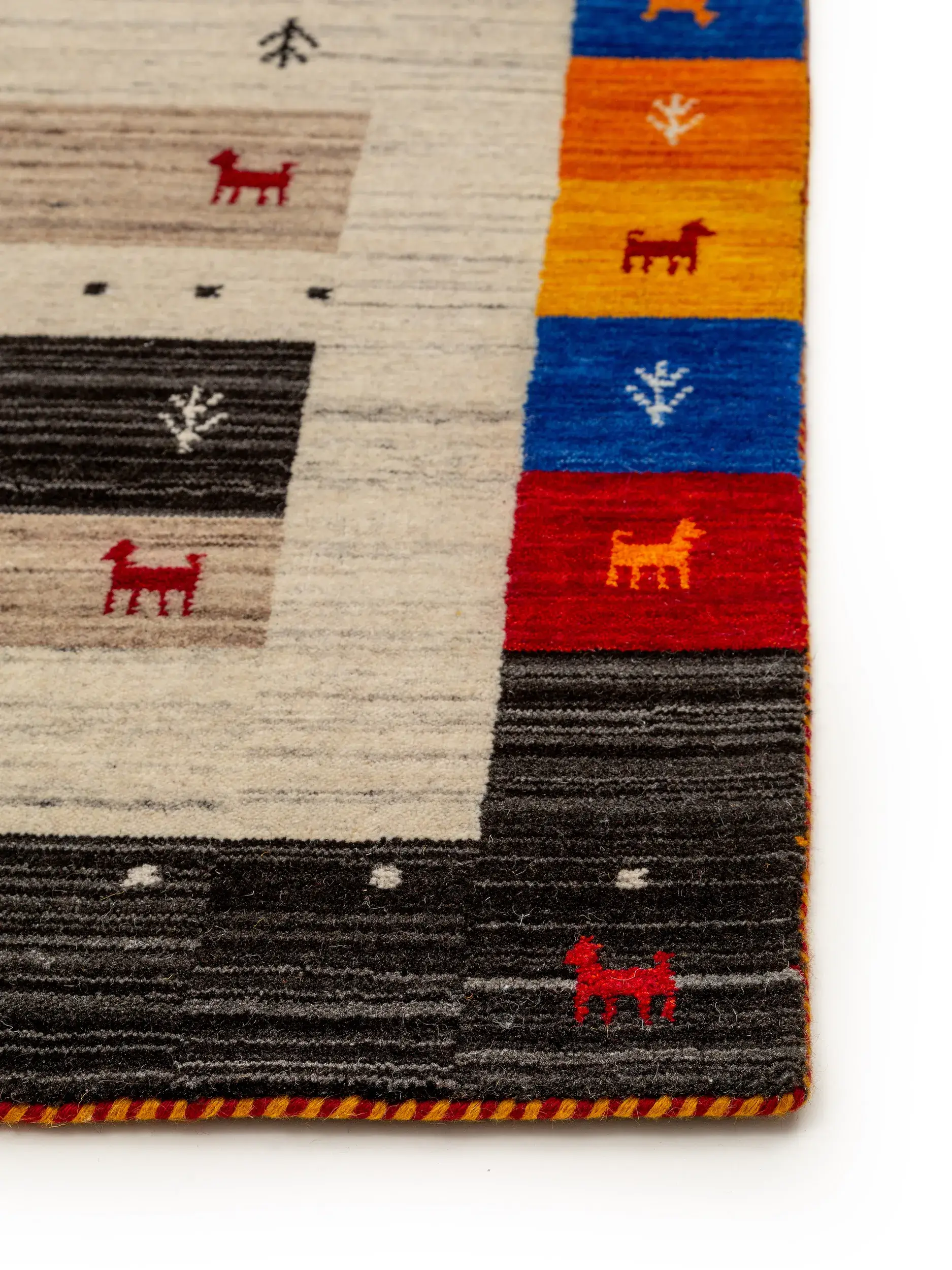 Rug made of 100% Wool in Multicolour with a 100% Wool high pile by benuta Nest