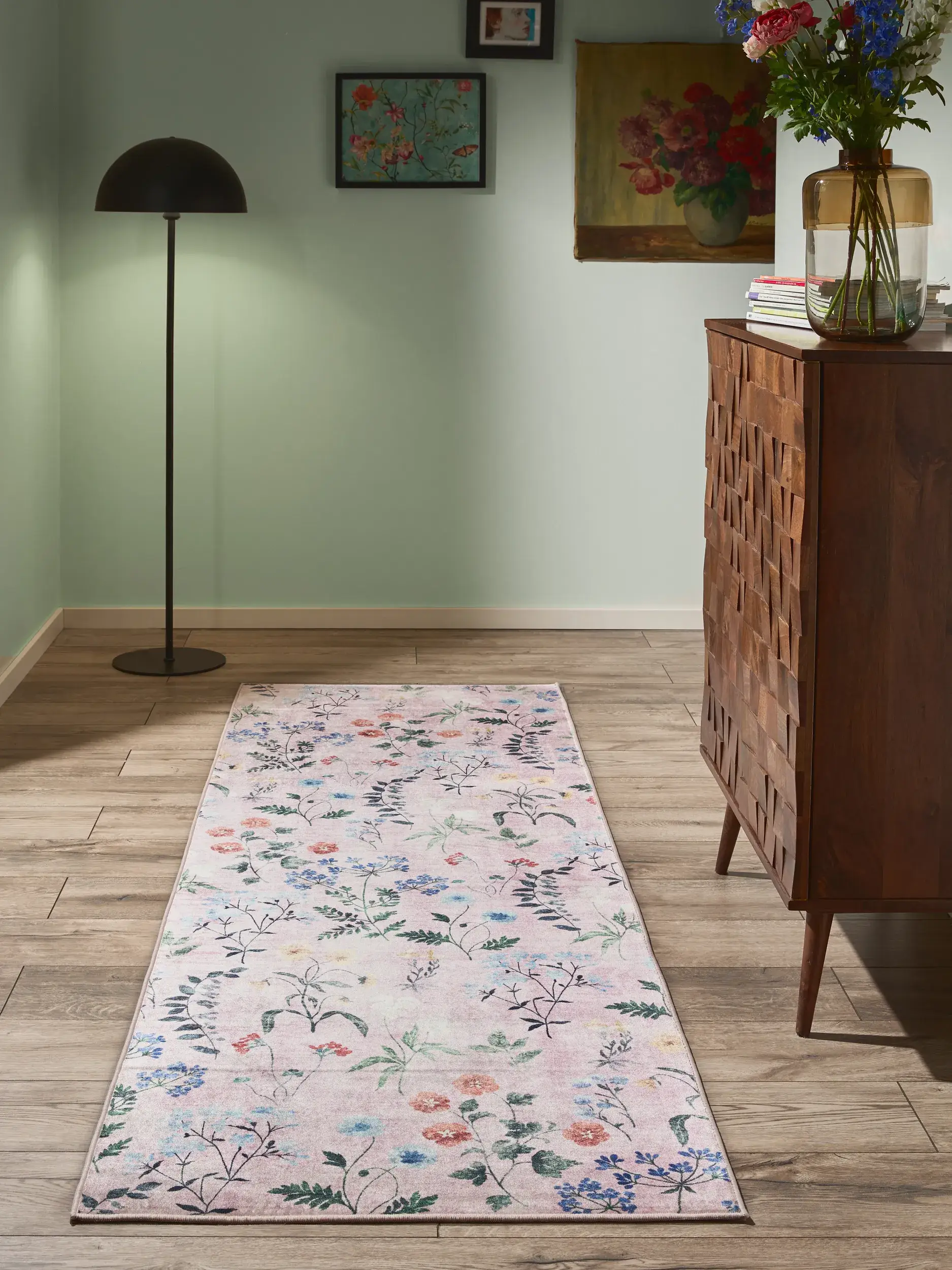 Rug made of 100% Polyester in Multicolor with a 100% Polyester high pile by benuta Nest