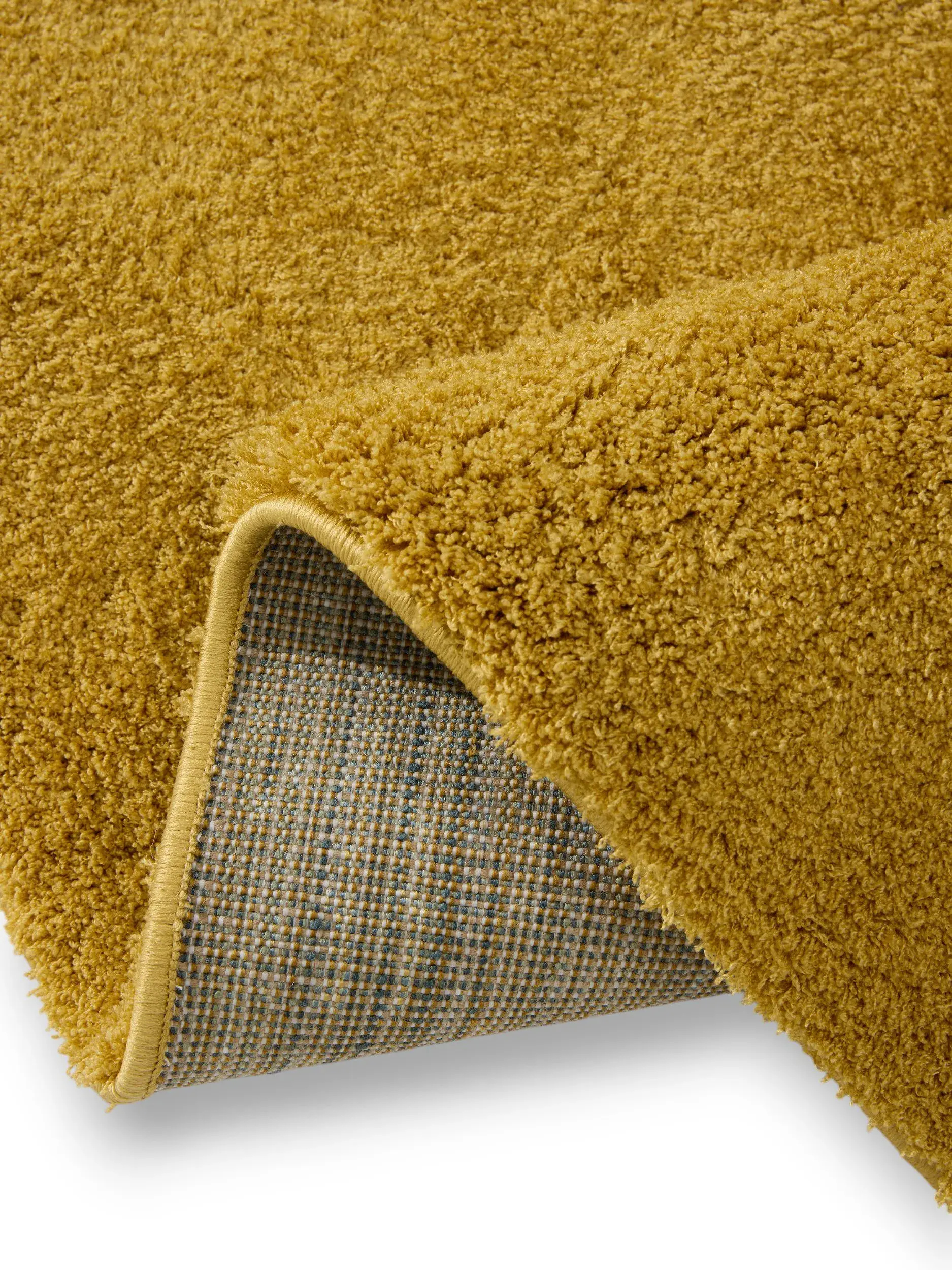 Teppich aus 100% Polyester in Gelb mit 100% Polyester hohem Flor von benuta Nest