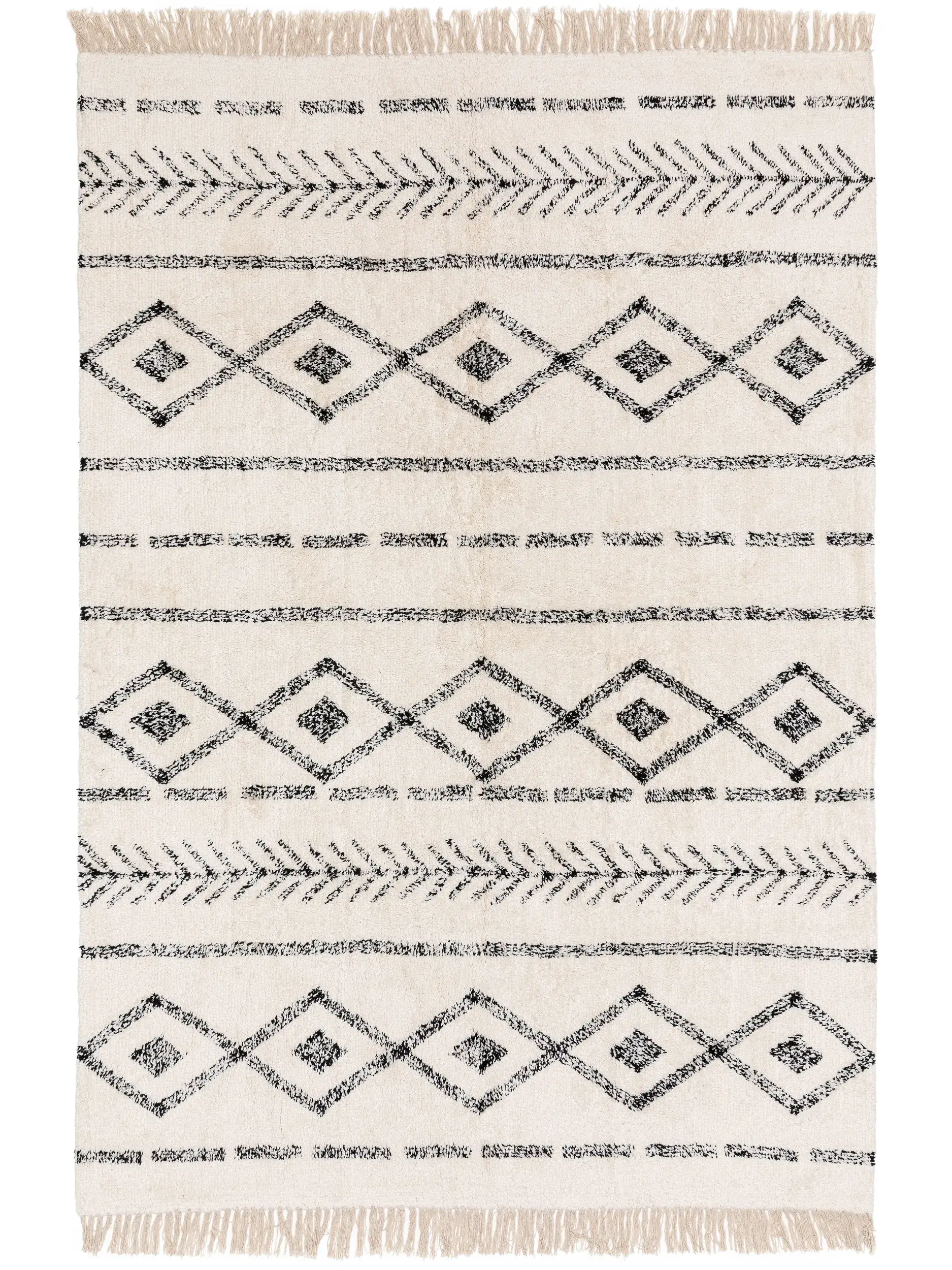 Rug made of 100% Baumwolle in Beige with a 100% Baumwolle high pile by benuta Nest