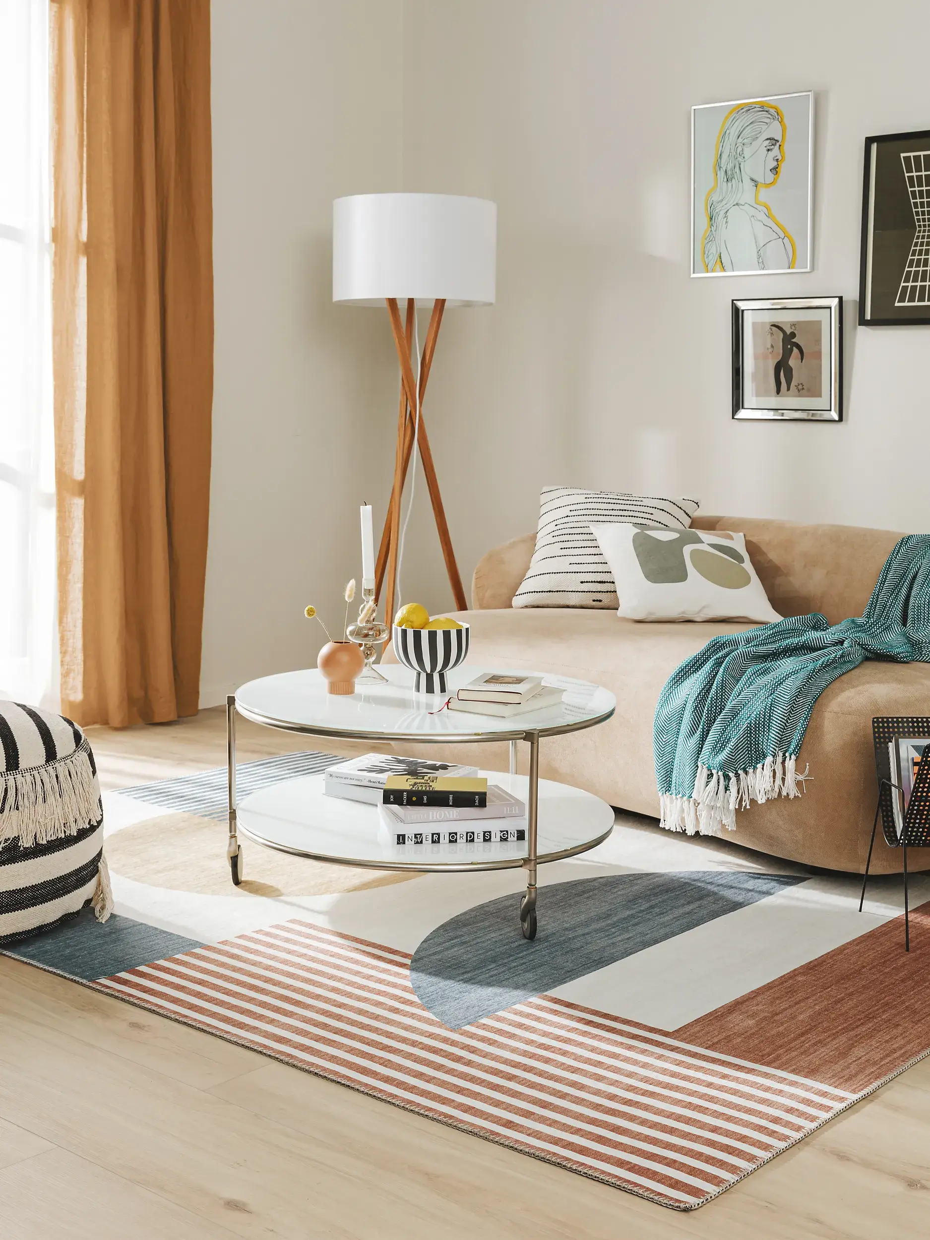 Rug made of 100% Polyester in Multicolour with a 100% Polyester high pile by benuta Pop