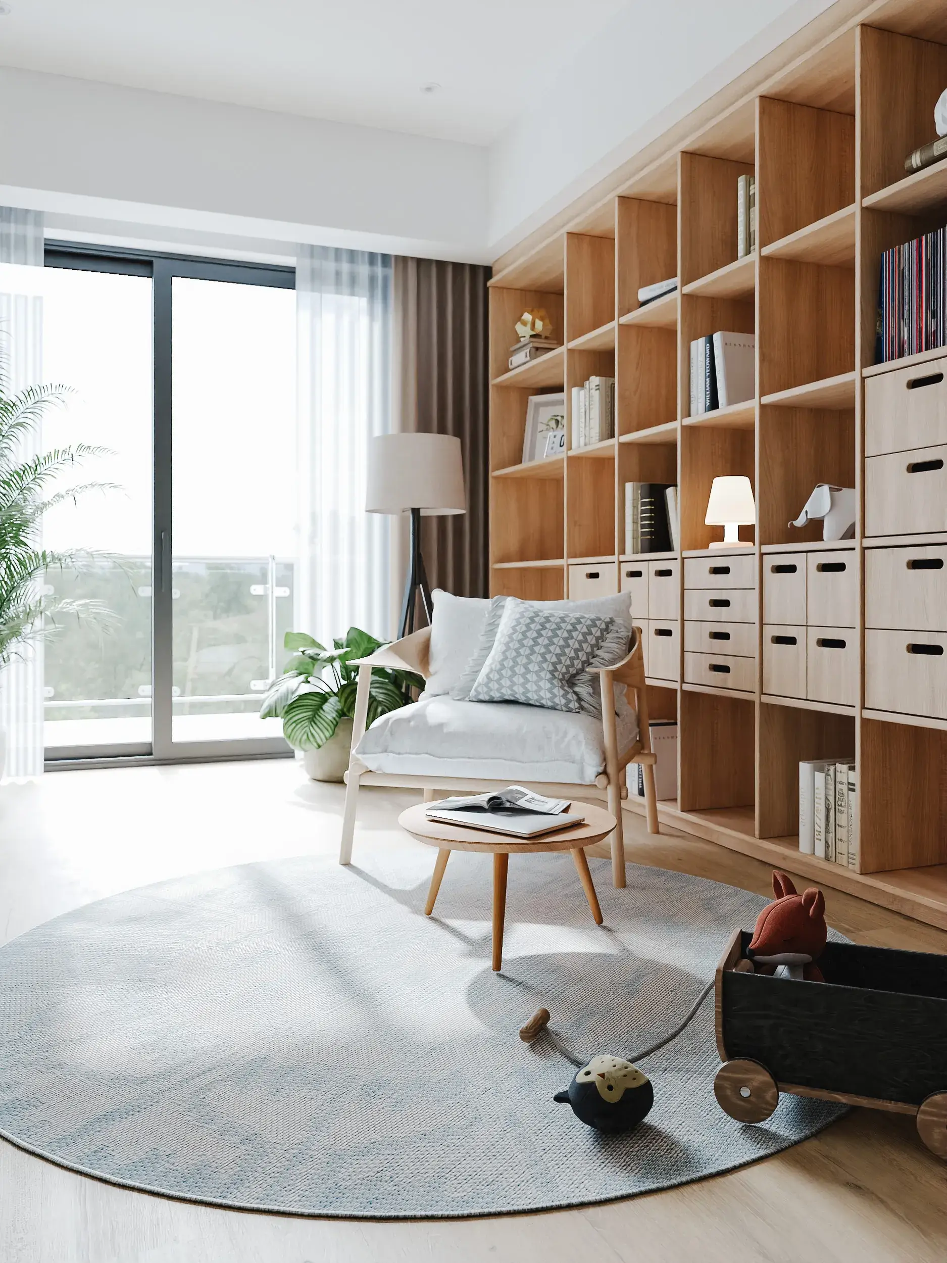 Rug made of 100% Polypropylen in Blue with a 100% Polypropylen high pile by benuta Nest