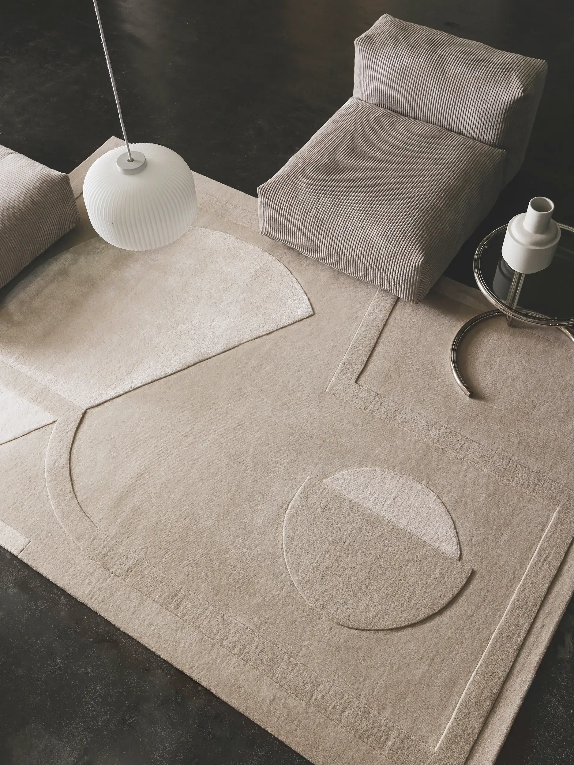 Teppich aus 75% Wolle, 25% Lyocell (Tencel™) in Beige mit 75% Wolle, 25% Lyocell (Tencel™) hohem Flor von benuta Finest