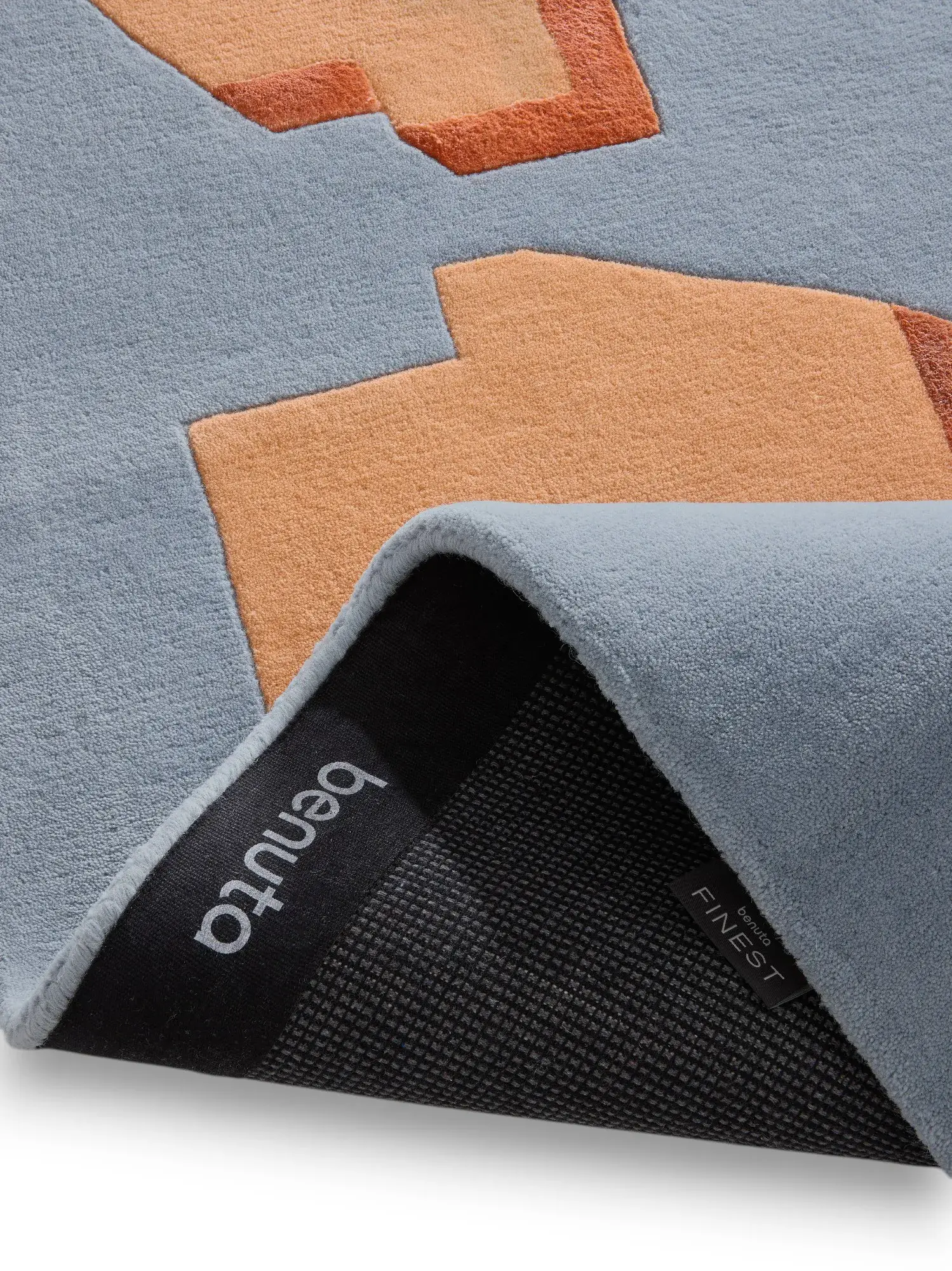 Matta Keith av 90% Ull, 10% Lyocell (Tencel™) i Orange från benuta Finest