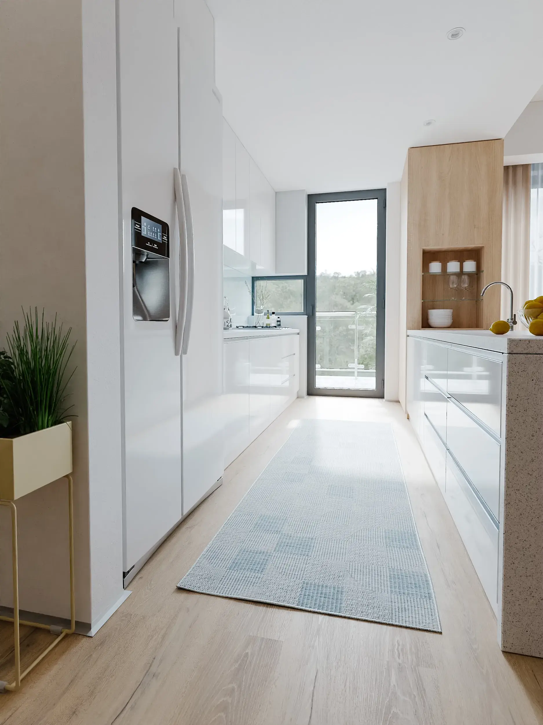 Rug made of 100% Polypropylen in Blue with a 100% Polypropylen high pile by benuta Nest