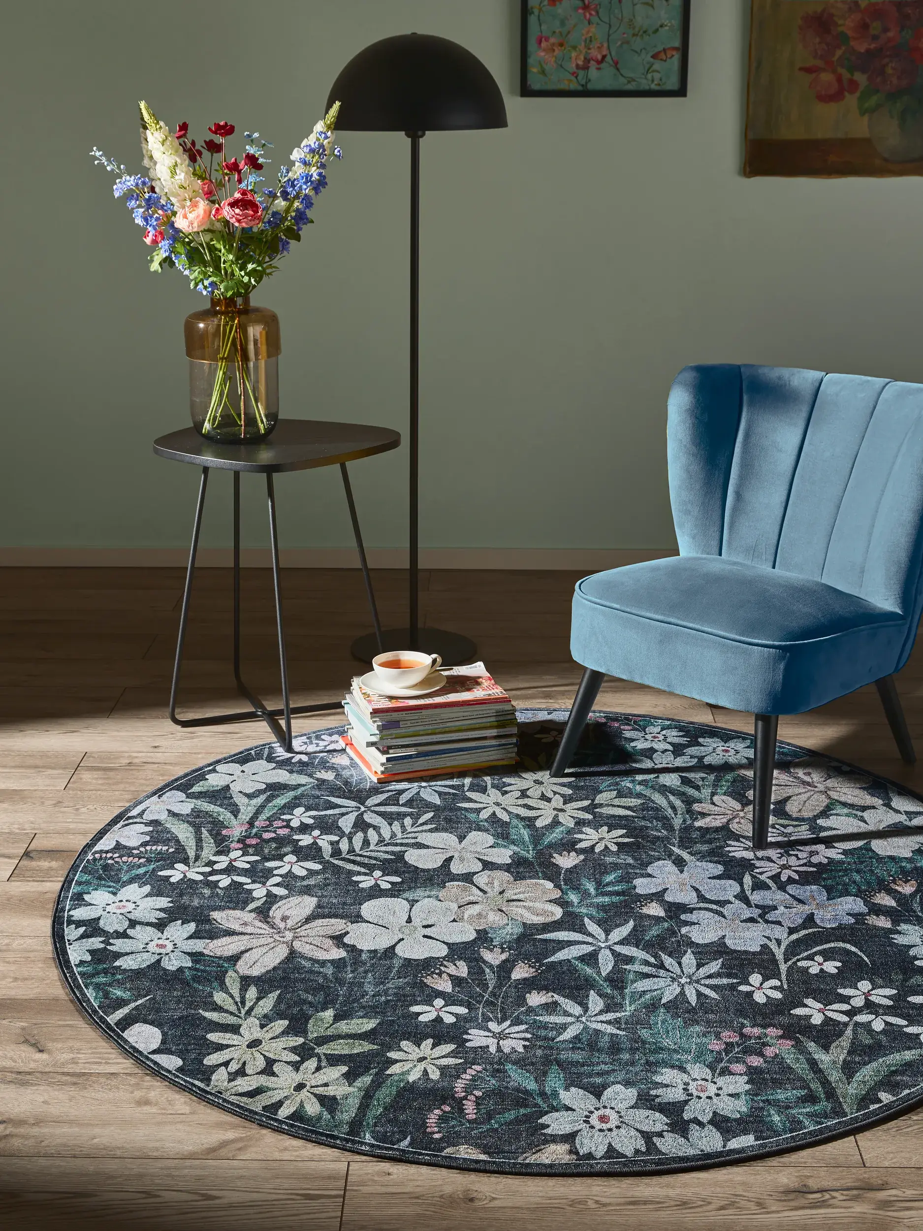 Rug made of 100% Polyester in Multicolour with a 100% Polyester high pile by benuta Nest