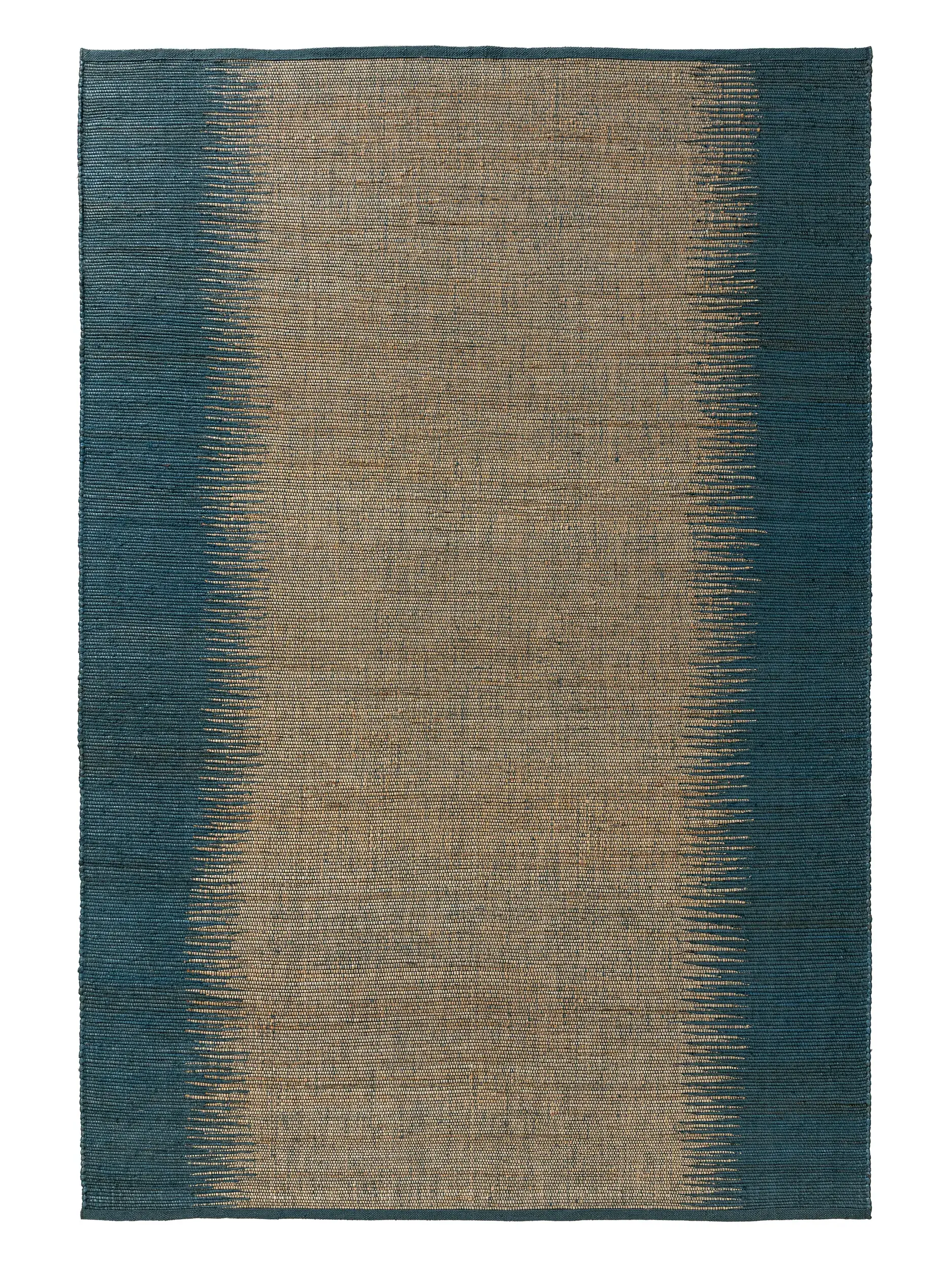 Alfombra de 79% Yute, 21% Algodón en Azul con un pelo de {{Placeholder_Pile Height}} de altura de benuta pure