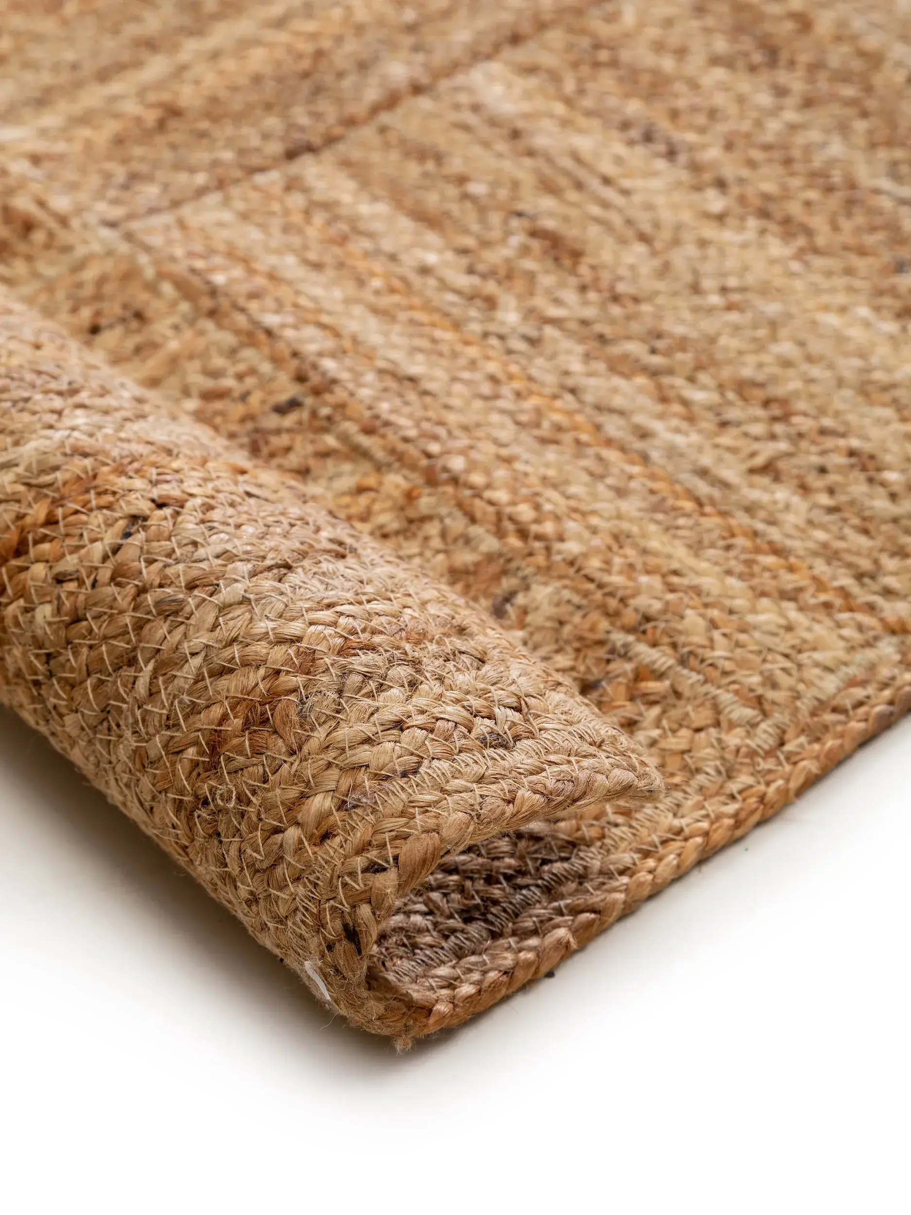 Tapijt van 100% Jute in Bruin met een 100% Jute hoge pool van benuta pure