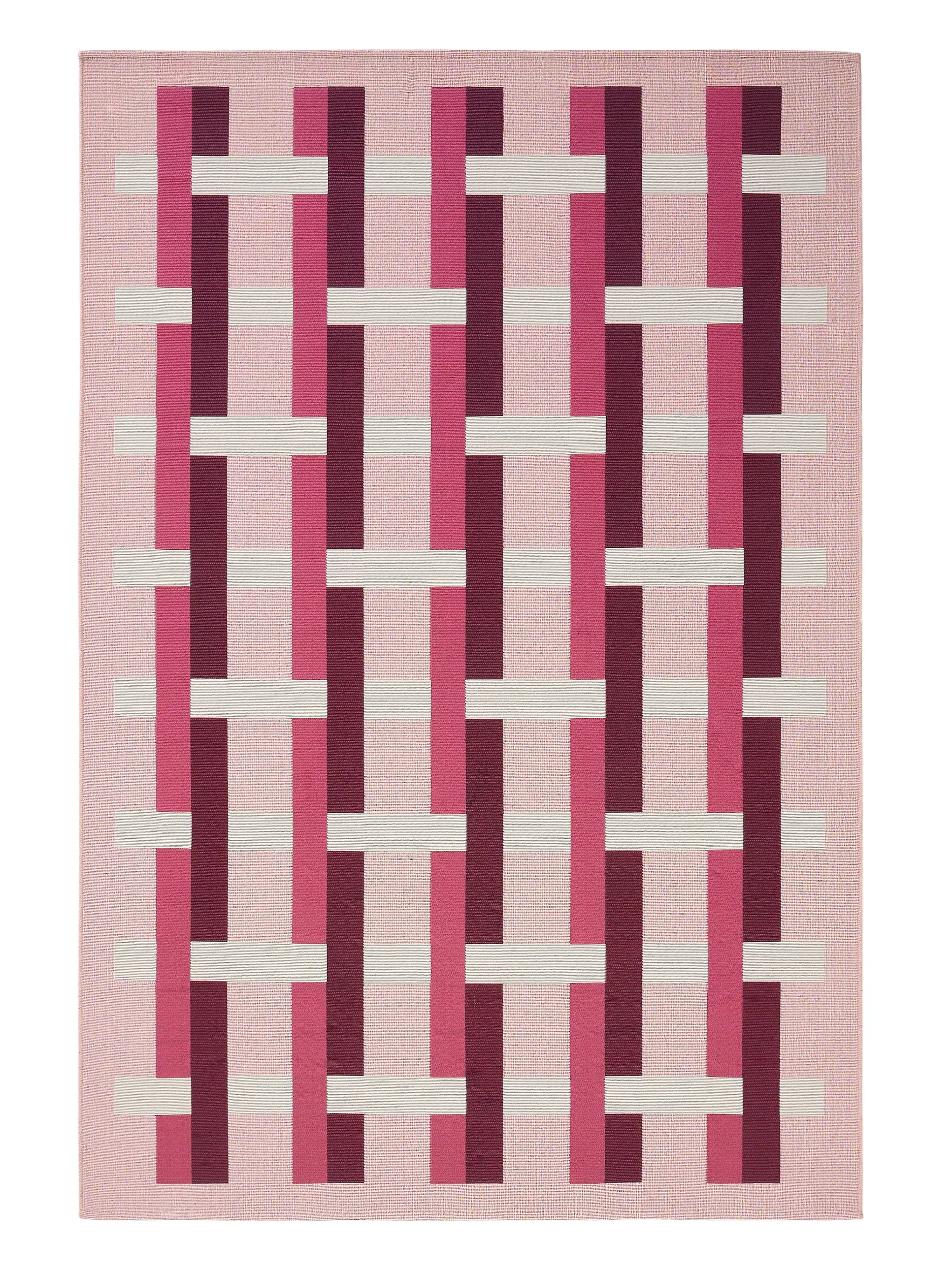 Teppich aus 76% Polypropylen, 23% Polyester, 1% Latex in Rosa mit 76% Polypropylen, 23% Polyester, 1% Latex hohem Flor von benuta Pop