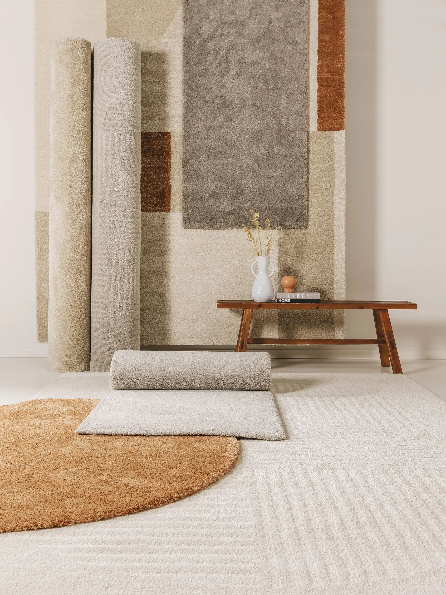 Teppich aus 100% Polypropylen in Grau mit 100% Polypropylen hohem Flor von benuta Nest