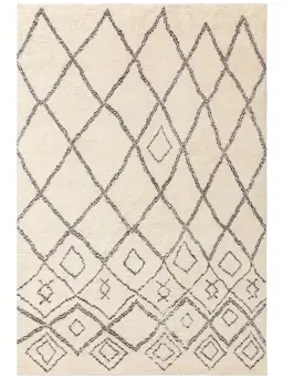 Wool rug Wilma Black/White