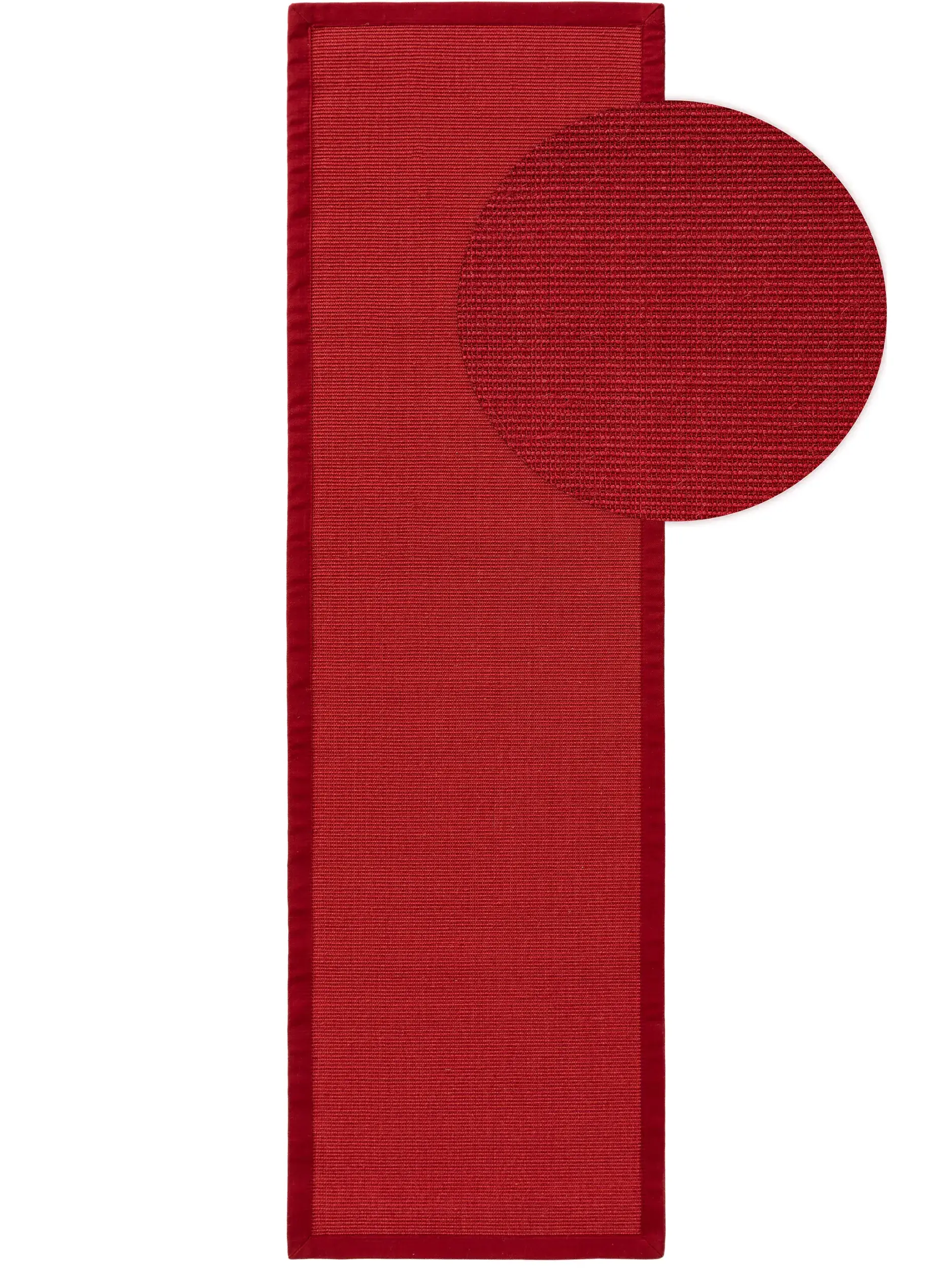 Teppich aus 100% Sisal in Rot mit 100% Sisal hohem Flor von benuta Nest