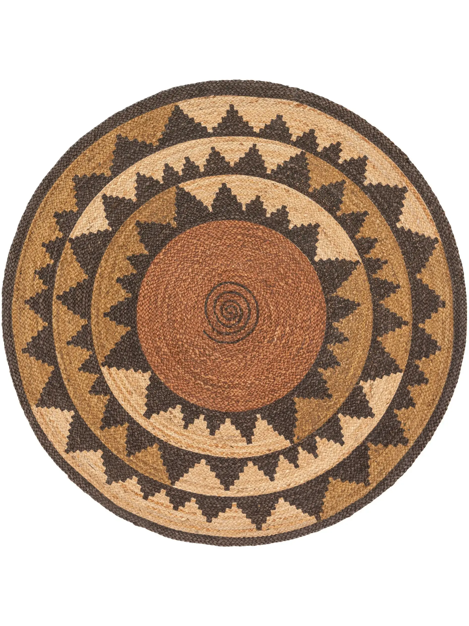 Teppich aus 100% Jute in Braun mit 100% Jute hohem Flor von benuta Pure