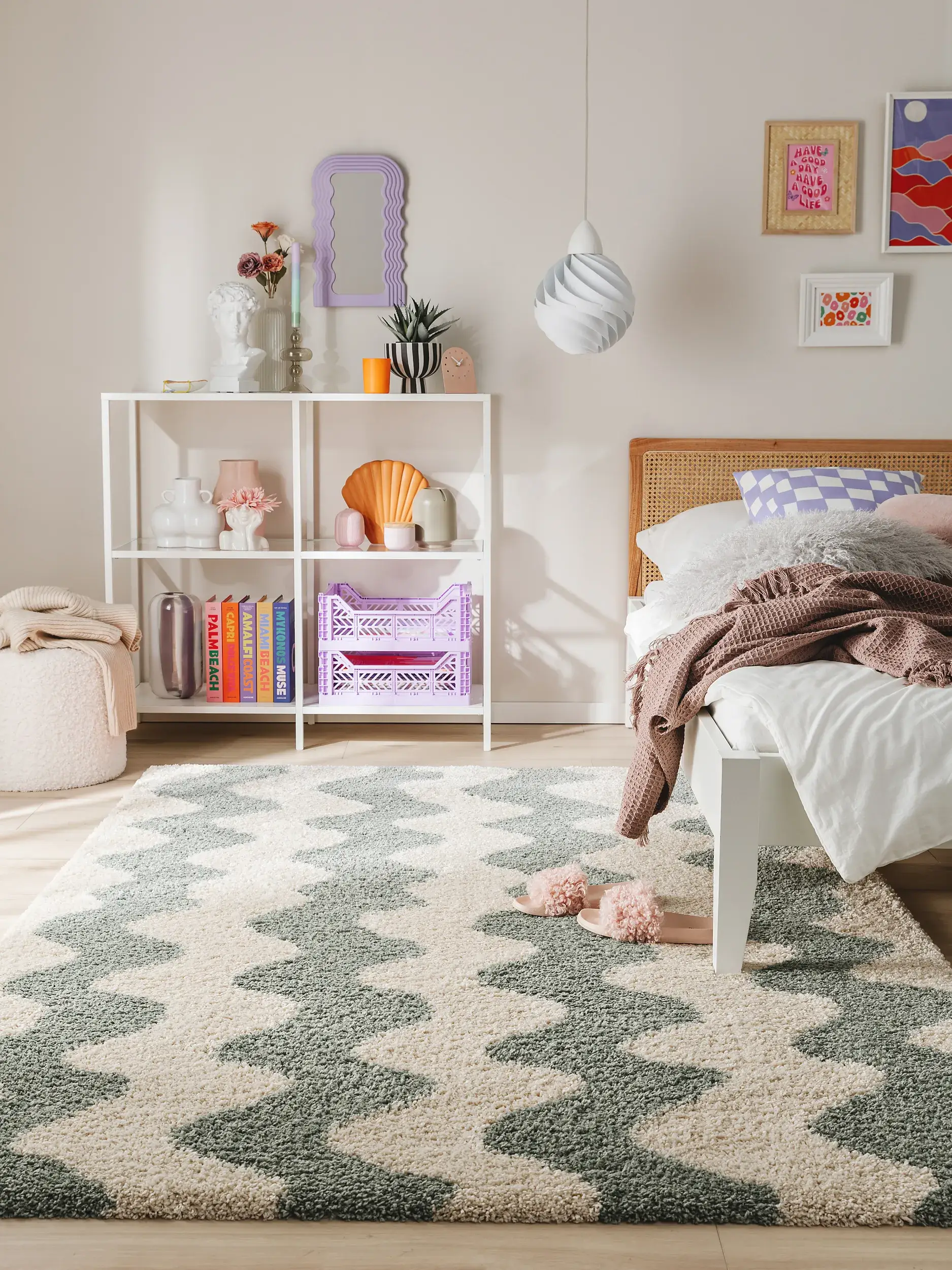 Teppich aus 100% Polypropylen in Multicolor mit 100% Polypropylen hohem Flor von benuta Pop