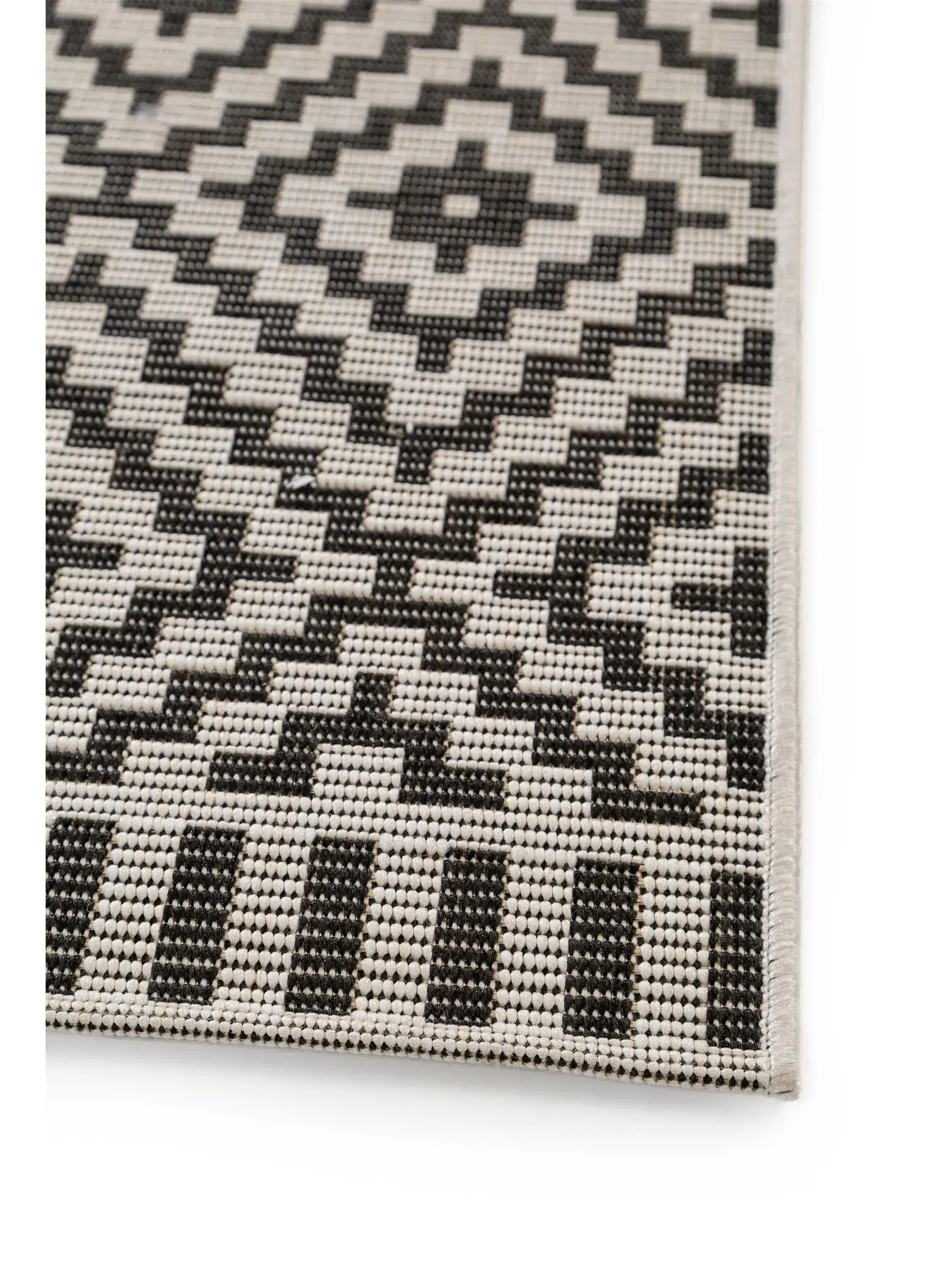 Tappeto di 100% Polipropilene in Bianco/Nero con pelo alto 100% Polipropilene da benuta nest