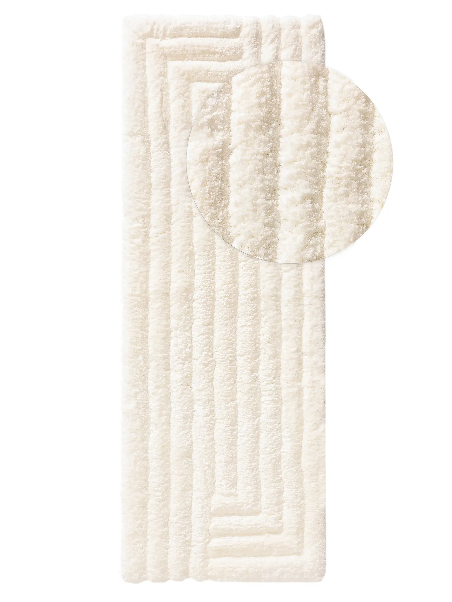 Rug made of 100% Polyester in Beige with a 100% Polyester high pile by benuta Nest