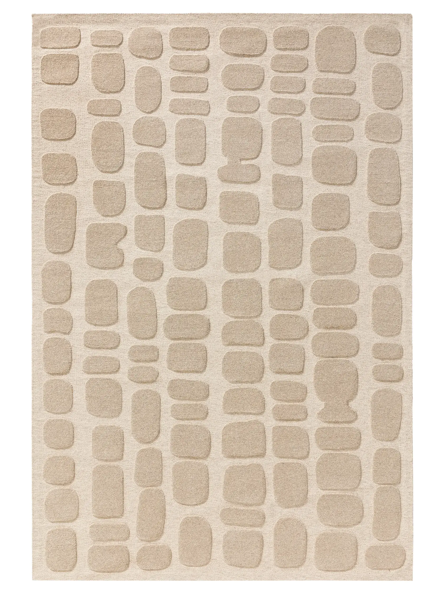 Teppich aus 80% Wolle, 20% Baumwolle in Beige mit 80% Wolle, 20% Baumwolle hohem Flor von benuta Pure