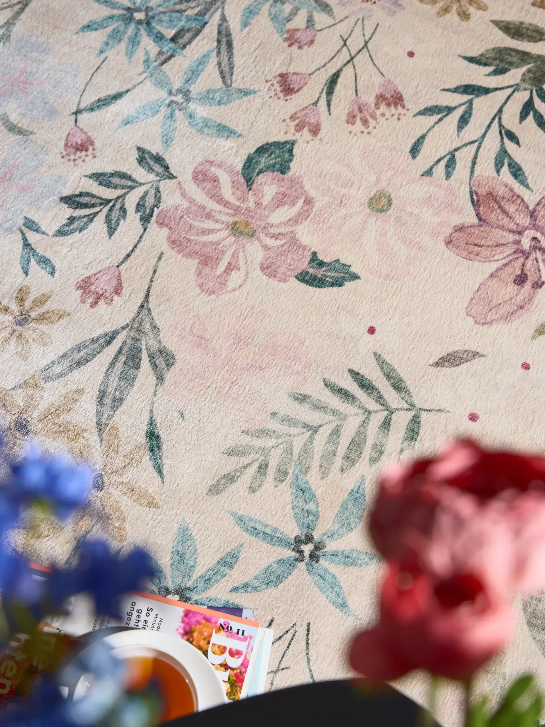 Teppich aus 100% Polyester in Multicolor mit 100% Polyester hohem Flor von benuta Nest