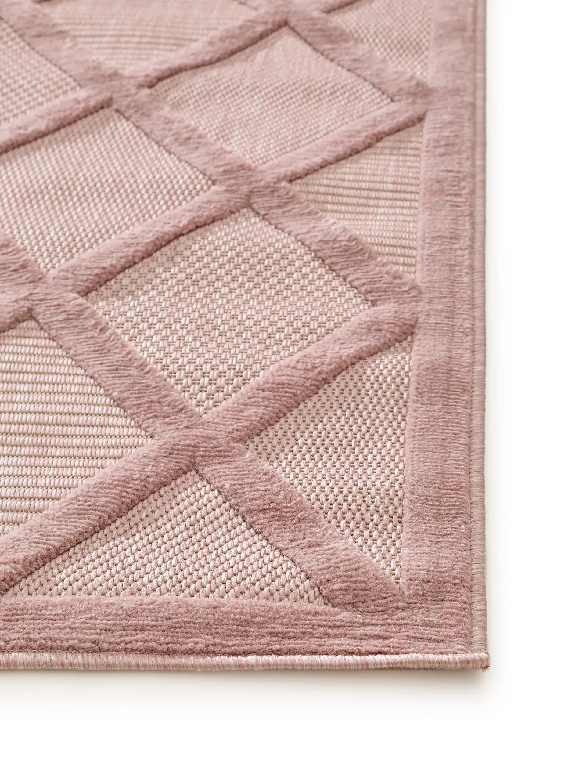 Tappeto di 100% Polipropilene in Rosa con pelo alto 100% Polipropilene da benuta nest