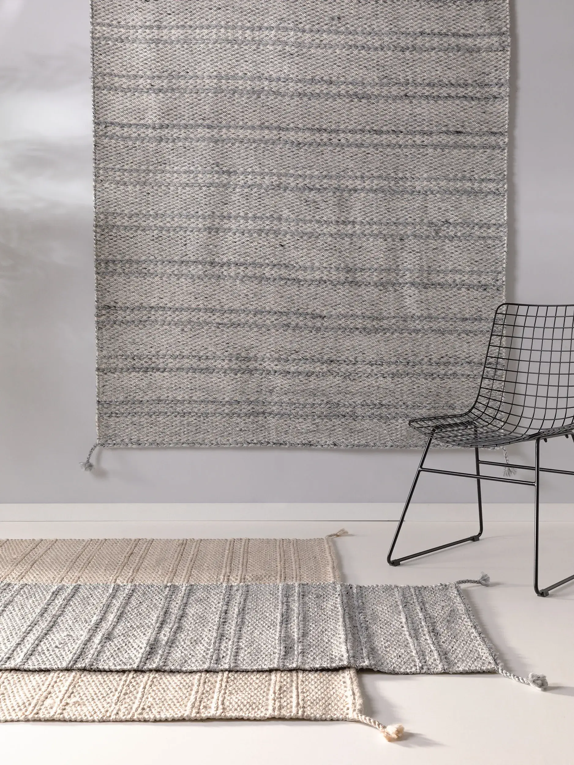 Vloerkleed Rene van 100% Polyester (gerecycled PET) in Grijs van benuta pure