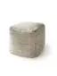 Handgefertigter Woll-Pouf Rocco Beige/Schwarz