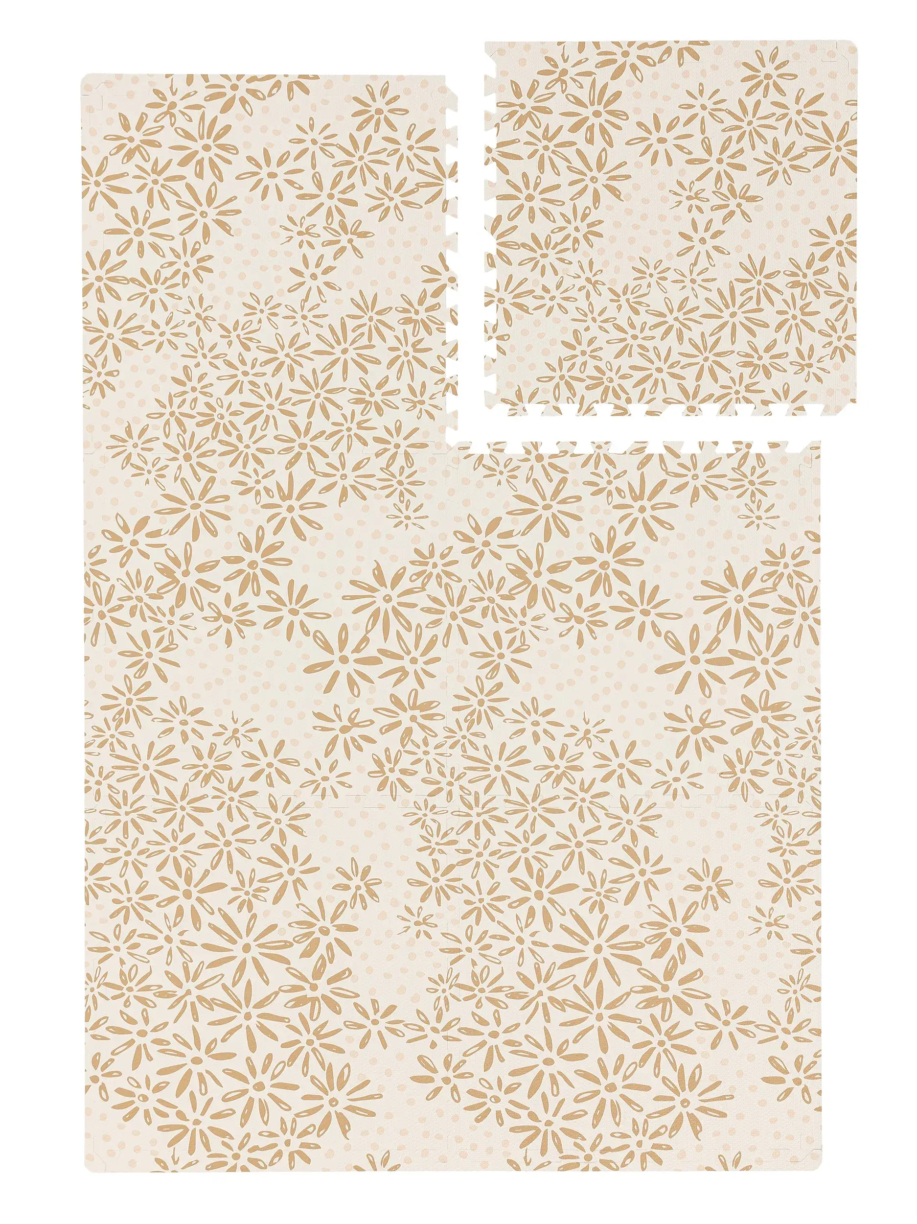 Alfombra de juego Daisy Beige con diseño de Floral en 100% Espuma EVA de Lytte